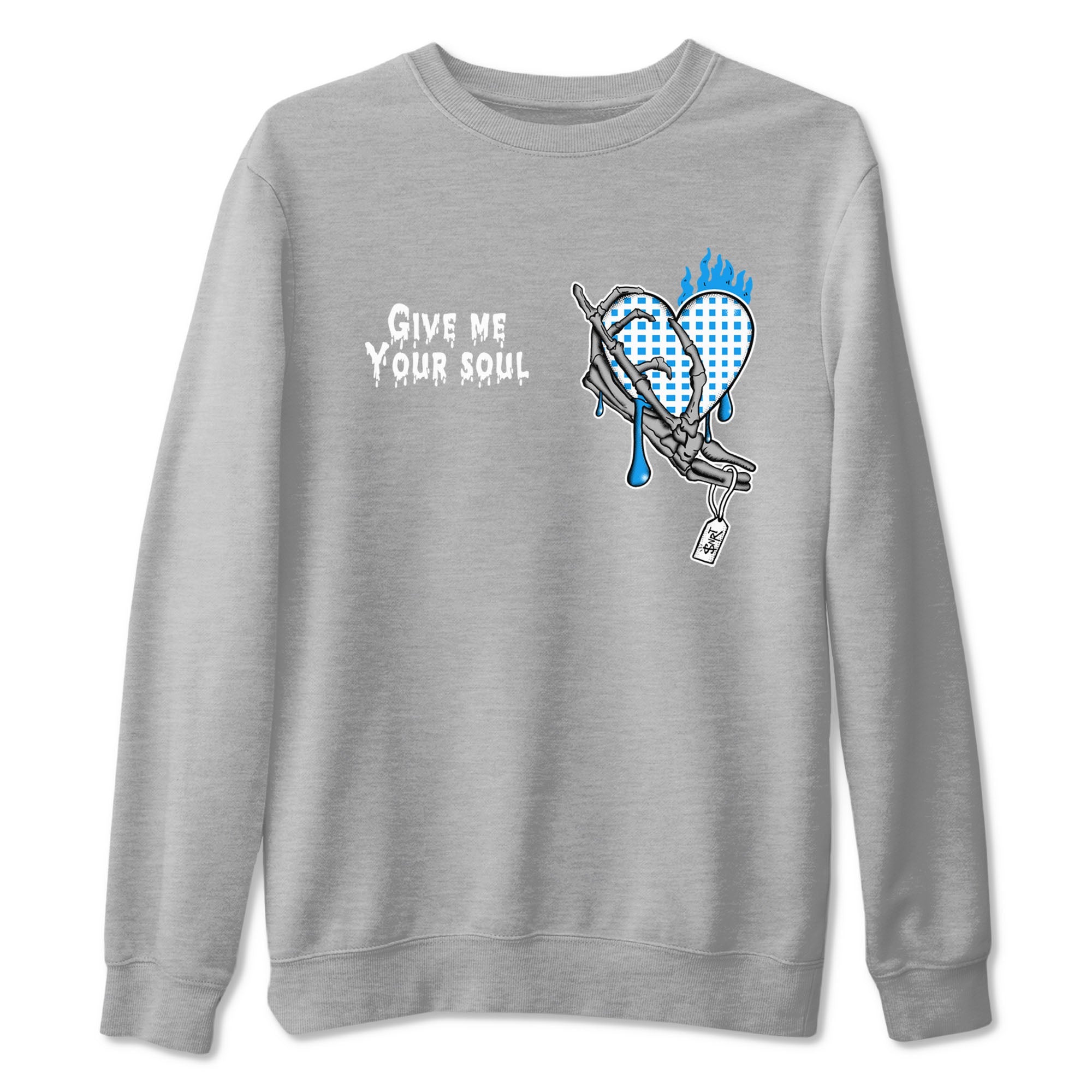 4s Military Blue shirts to match jordans Give Me Your Soul sneaker match tees Air Jordan 4 Military Blue Drip Gear Zone unisex cotton Heather Grey 2 crew neck shirts