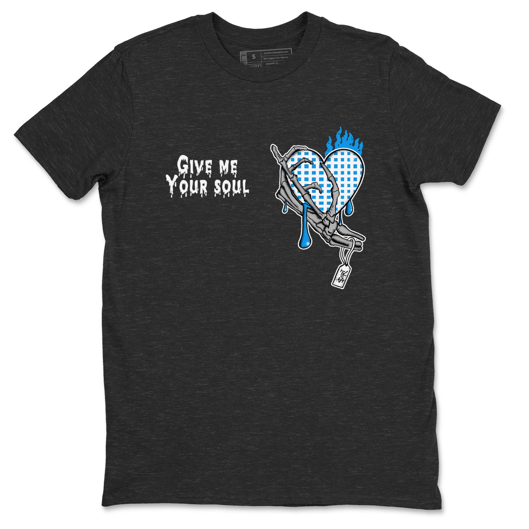 4s Military Blue shirts to match jordans Give Me Your Soul sneaker match tees Air Jordan 4 Military Blue Drip Gear Zone unisex cotton Charcoal Heather 2 crew neck shirts