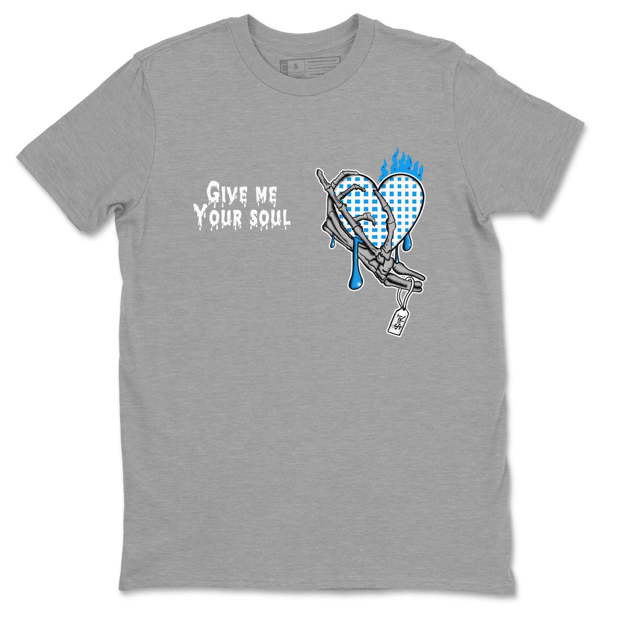 4s Military Blue shirts to match jordans Give Me Your Soul sneaker match tees Air Jordan 4 Military Blue Drip Gear Zone unisex cotton Heather Grey 2 crew neck shirts