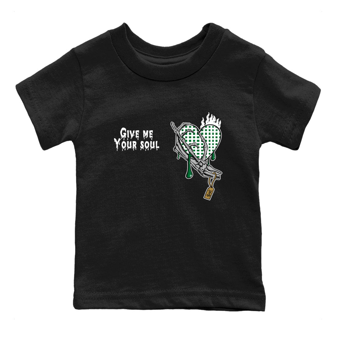 4s Pine Green shirts to match jordans Give Me Your Soul sneaker match tees Air Jordan 4 Pine Green Drip Gear Zone Youth Baby Black 2 crew neck shirts
