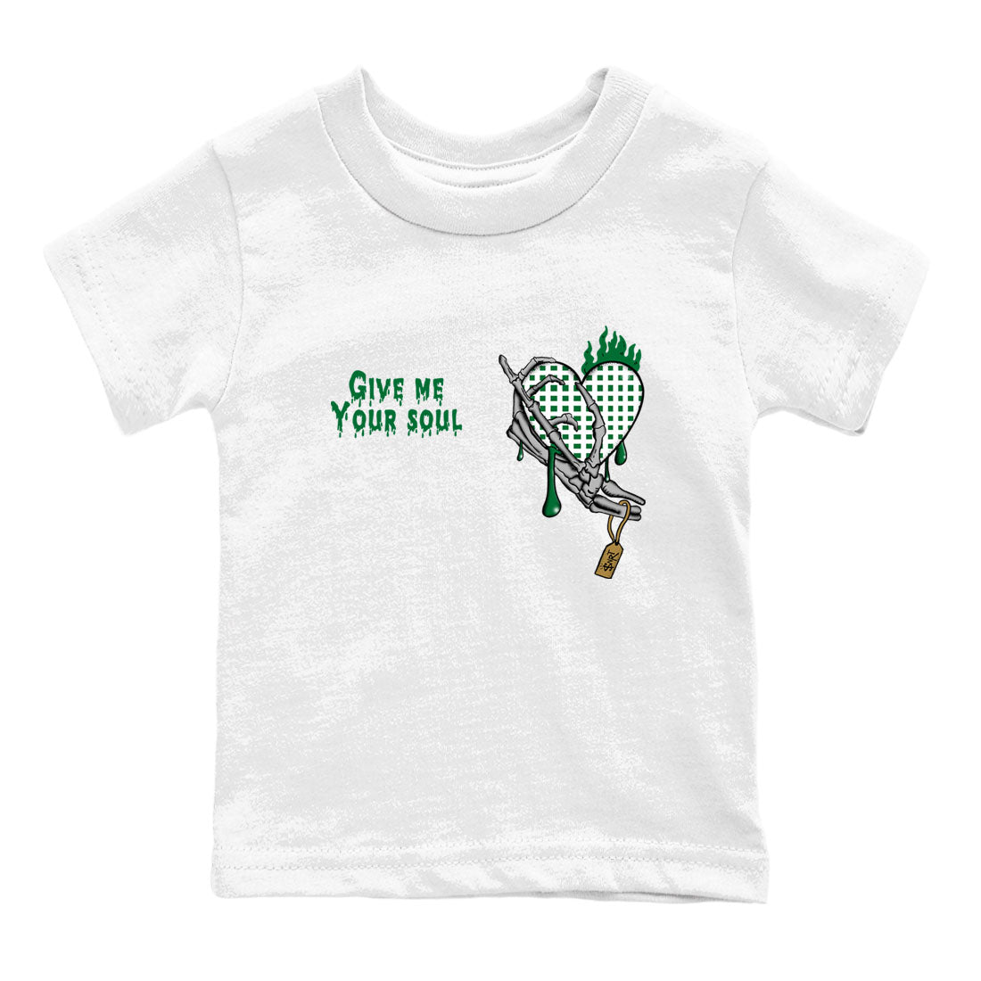 4s Pine Green shirts to match jordans Give Me Your Soul sneaker match tees Air Jordan 4 Pine Green Drip Gear Zone Youth Baby White 2 crew neck shirts