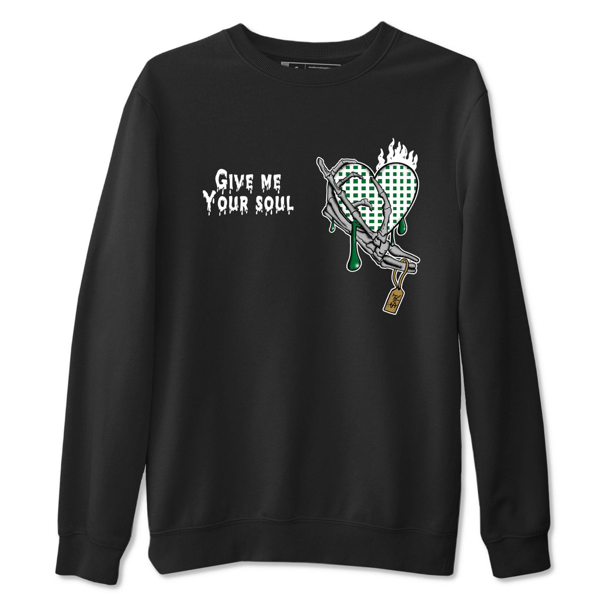 4s Pine Green shirts to match jordans Give Me Your Soul sneaker match tees Air Jordan 4 Pine Green Drip Gear Zone unisex cotton Black 2 crew neck shirts