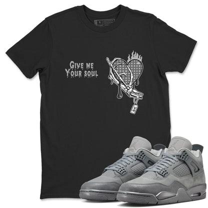 4s Wet Cement shirts to match jordans Give Me Your Soul sneaker match tees Air Jordan 4 Wet Cement Drip Gear Zone unisex cotton Black 1 crew neck shirts