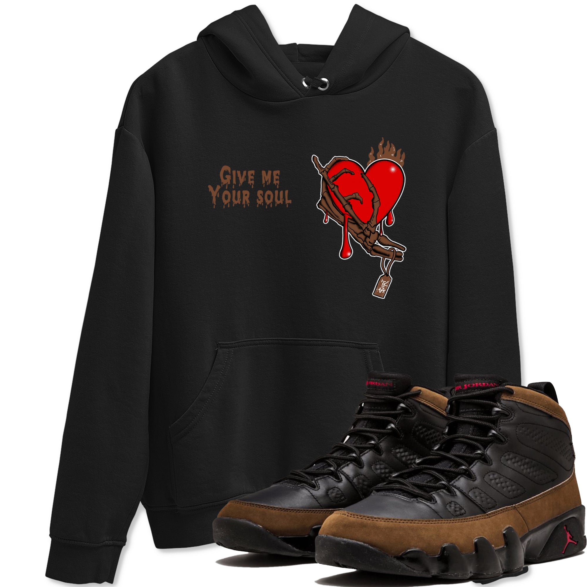 9s Olive shirts to match jordans Give Me Your Soul sneaker match tees Air Jordan 9 Olive match shoes to clothes Drip Gear Zone unisex cotton Black 1 shirts