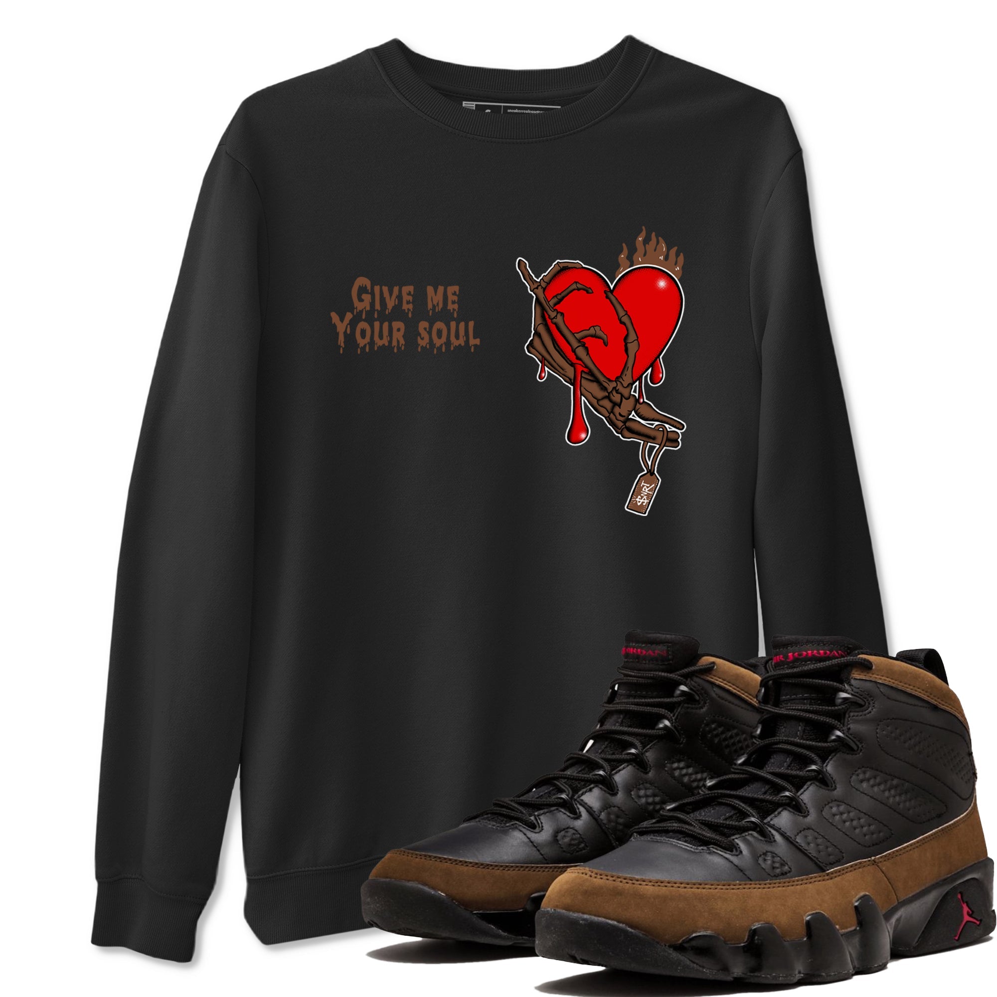 9s Olive shirts to match jordans Give Me Your Soul sneaker match tees Air Jordan 9 Olive match shoes to clothes Drip Gear Zone unisex cotton Black 1 shirts
