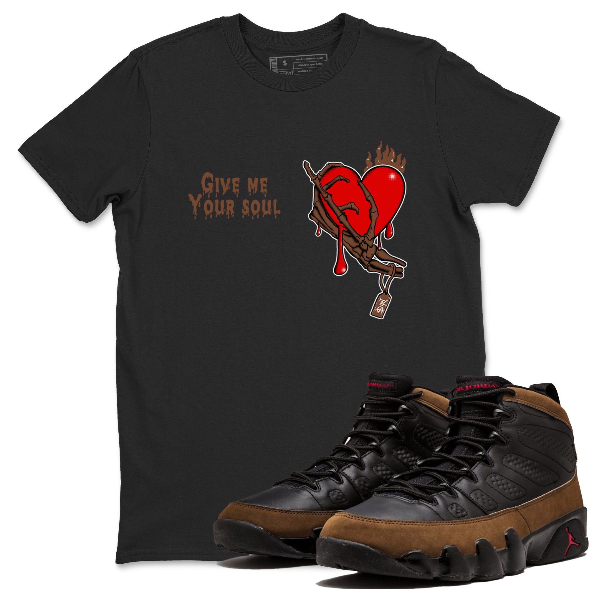 9s Olive shirts to match jordans Give Me Your Soul sneaker match tees Air Jordan 9 Olive match shoes to clothes Drip Gear Zone unisex cotton Black 1 shirts