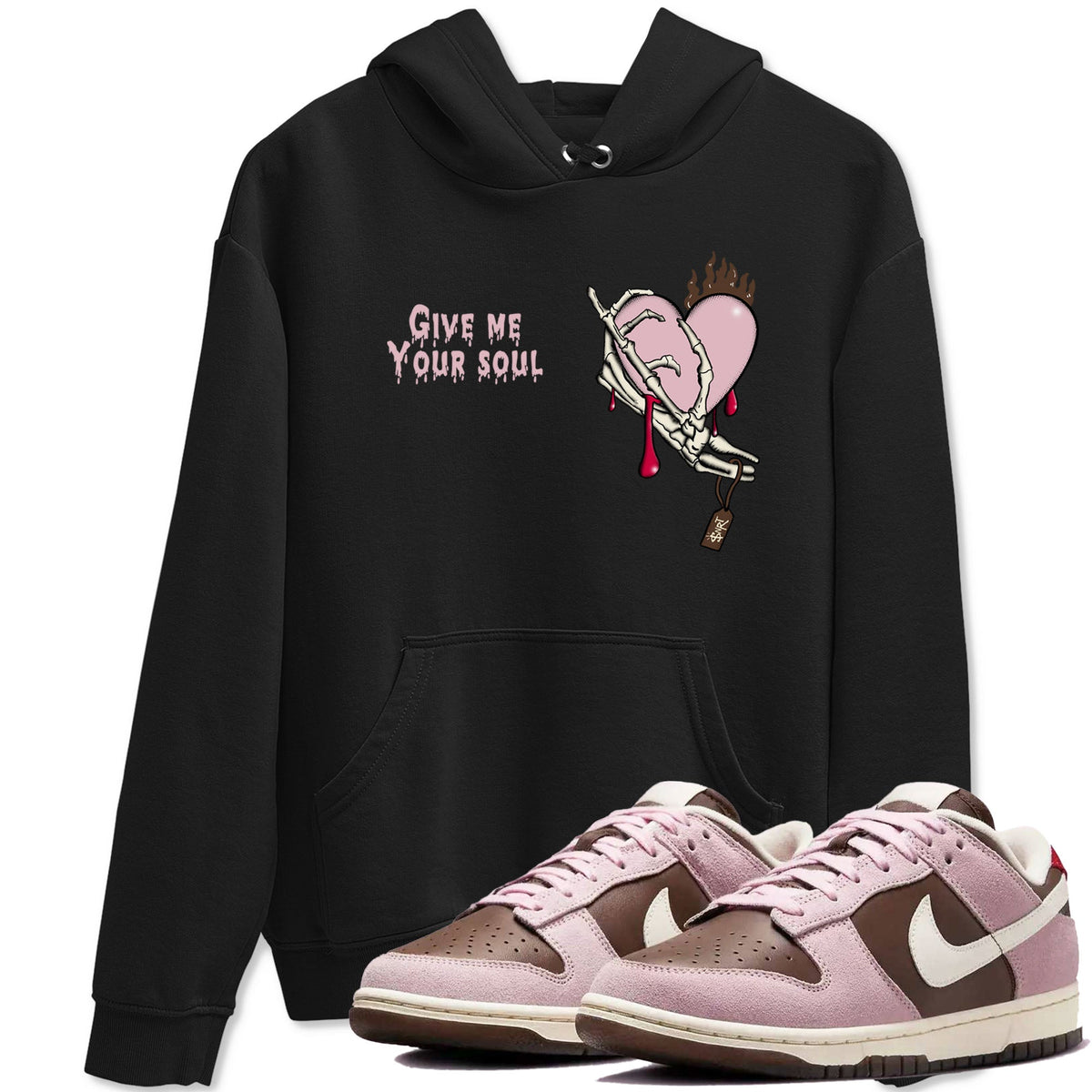 Dunk Cacao Wow And Pink Foam shirts to match jordans Give Me Your Soul sneaker match tees Dunk Cacao Wow And Pink Foam Drip Gear Zone unisex cotton Black 1 crew neck shirts