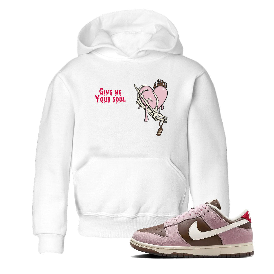 Dunk Cacao Wow And Pink Foam shirts to match jordans Give Me Your Soul sneaker match tees Dunk Cacao Wow And Pink Foam Drip Gear Zone Youth Baby White 1 crew neck shirts