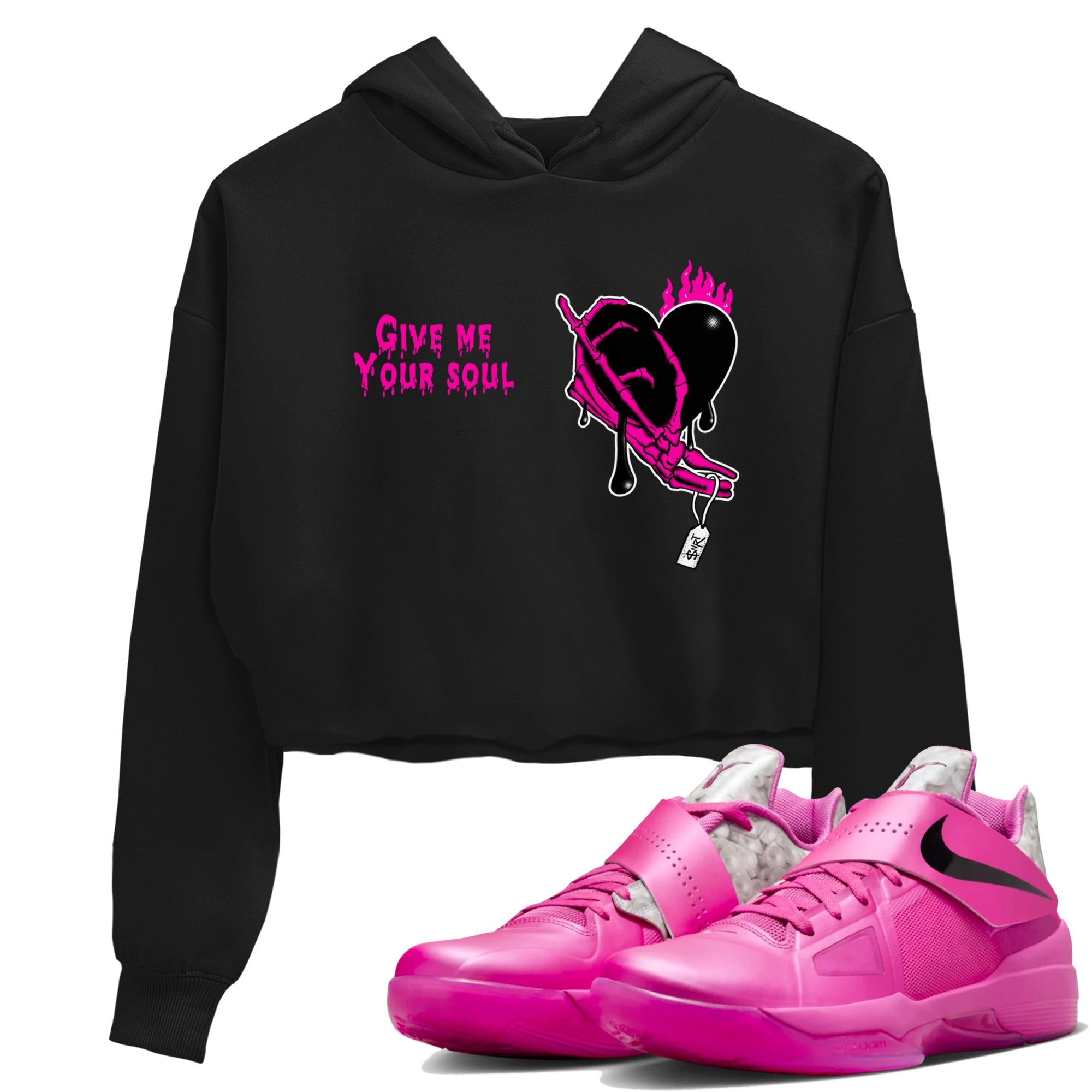 Nike KD 4 Retro Aunt Pearl shirts to match jordans Give Me Your Soul sneaker match tees Nike KD 4 Aunt Pearl match shoes to clothes Drip Gear Zone unisex cotton Black 1 crop tee