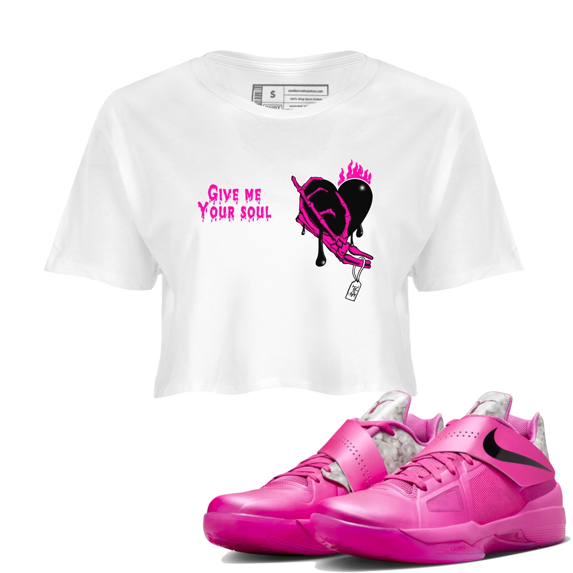 Nike KD 4 Retro Aunt Pearl shirts to match jordans Give Me Your Soul sneaker match tees Nike KD 4 Aunt Pearl match shoes to clothes Drip Gear Zone unisex cotton White 1 crop tee