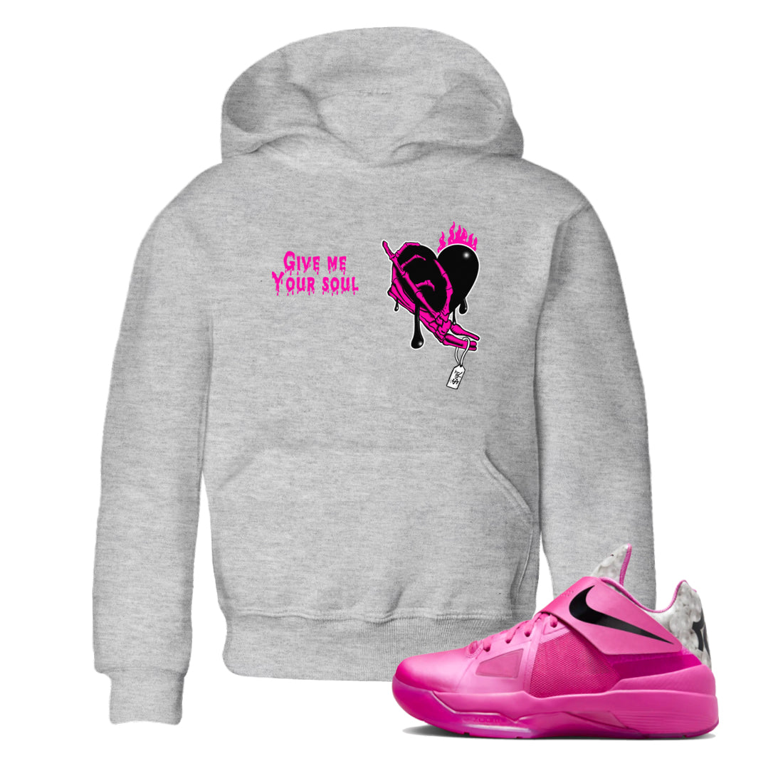 Nike KD 4 Retro Aunt Pearl shirts to match jordans Give Me Your Soul sneaker match tees Nike KD 4 Aunt Pearl match shoes to clothes Drip Gear Zone Youth Baby Heather Grey 1 tee