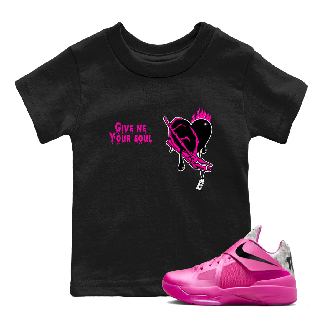 Nike KD 4 Retro Aunt Pearl shirts to match jordans Give Me Your Soul sneaker match tees Nike KD 4 Aunt Pearl match shoes to clothes Drip Gear Zone Youth Baby Black 1 tee
