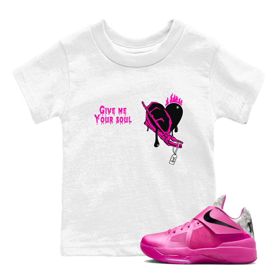 Nike KD 4 Retro Aunt Pearl shirts to match jordans Give Me Your Soul sneaker match tees Nike KD 4 Aunt Pearl match shoes to clothes Drip Gear Zone Youth Baby White 1 tee