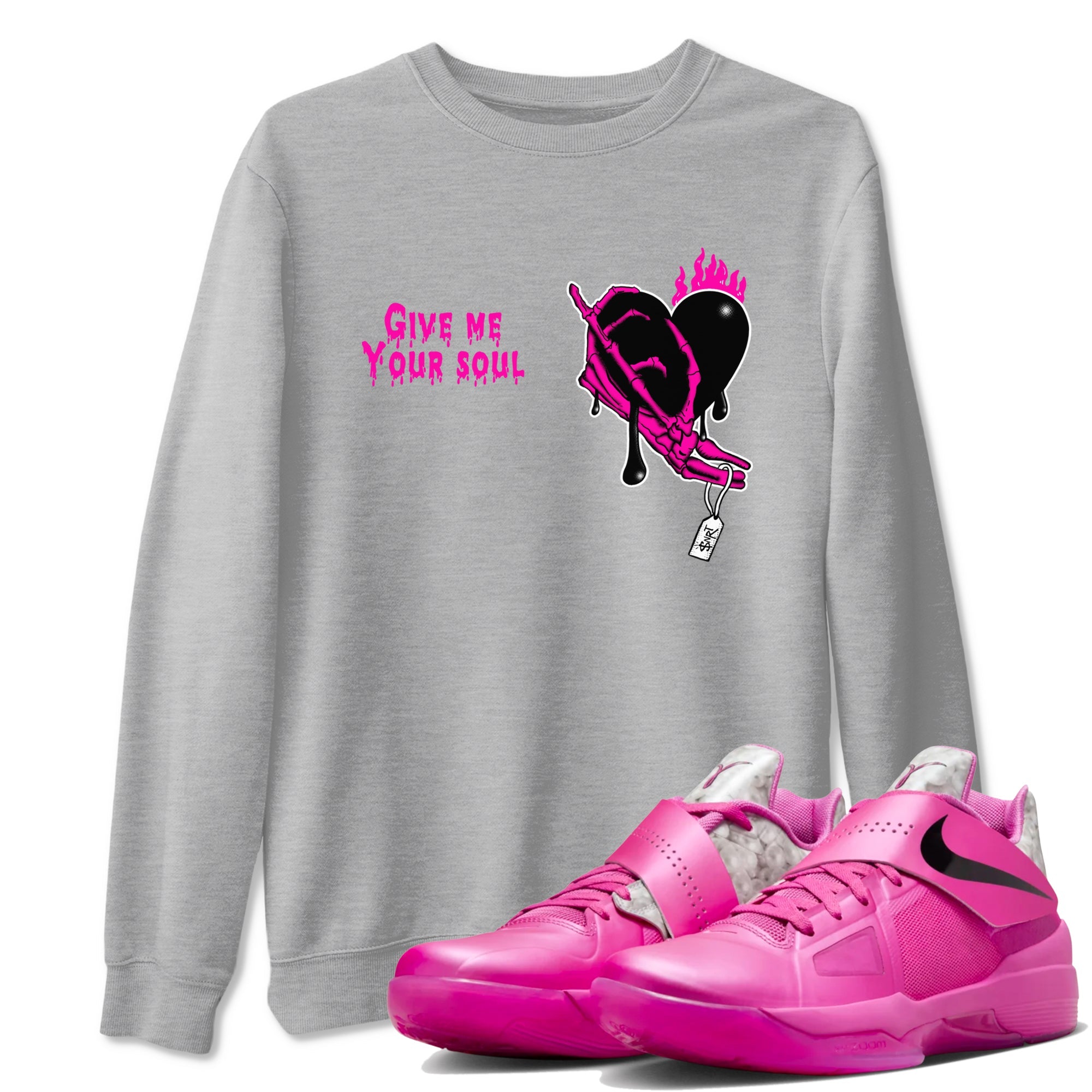 Nike KD 4 Retro Aunt Pearl shirts to match jordans Give Me Your Soul sneaker match tees Nike KD 4 Aunt Pearl match shoes to clothes Drip Gear Zone unisex cotton Heather Grey 1 shirts