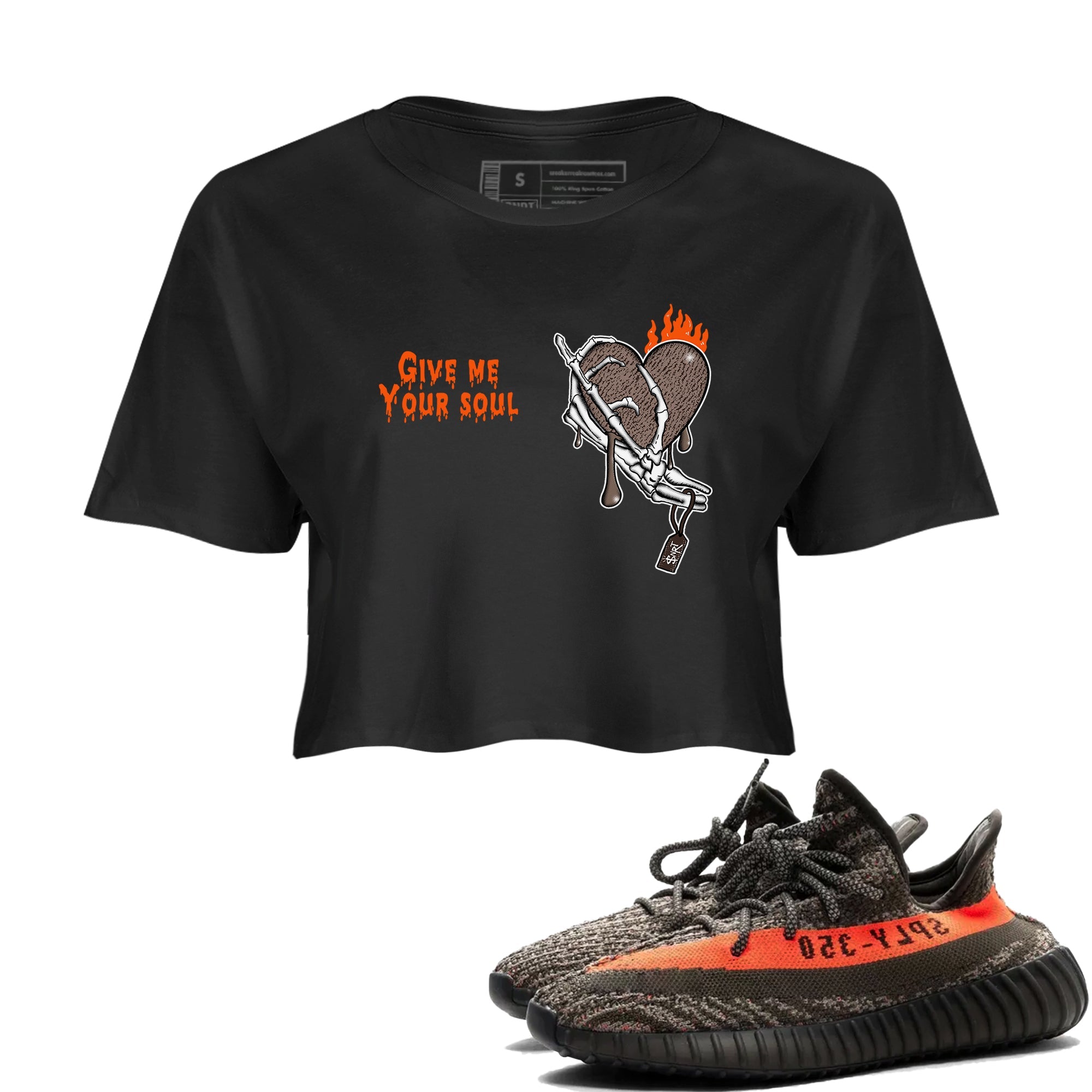 Yeezy 350 Carbon Beluga shirts to match jordans Give Me Your Soul sneaker match tees Yeezy 350 Carbon Beluga match shoes to clothes Drip Gear Zone unisex cotton Black 1 crop tee