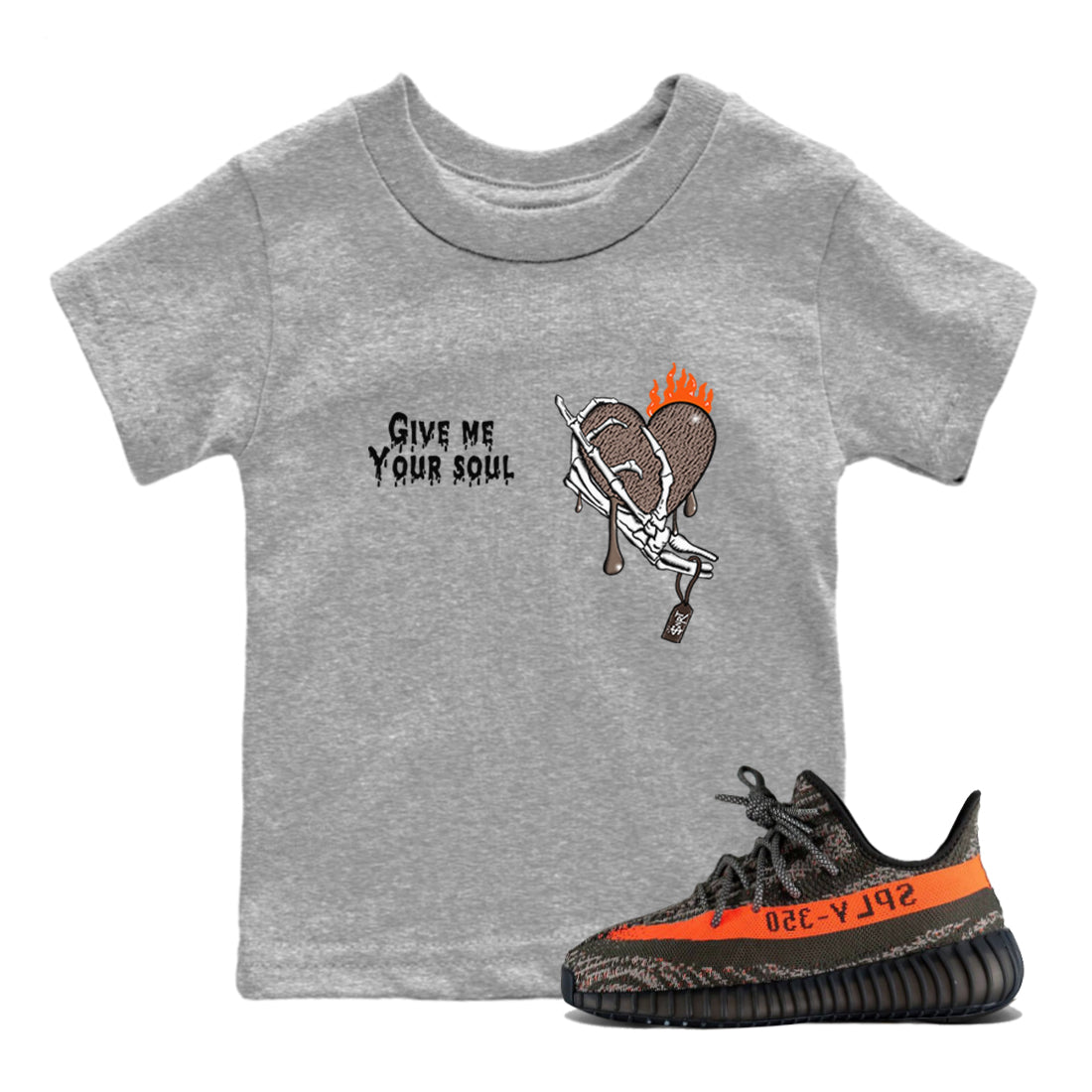 Yeezy 350 Carbon Beluga shirts to match jordans Give Me Your Soul sneaker match tees Yeezy 350 Carbon Beluga match shoes to clothes Drip Gear Zone Youth Baby Heather Grey 1 tee