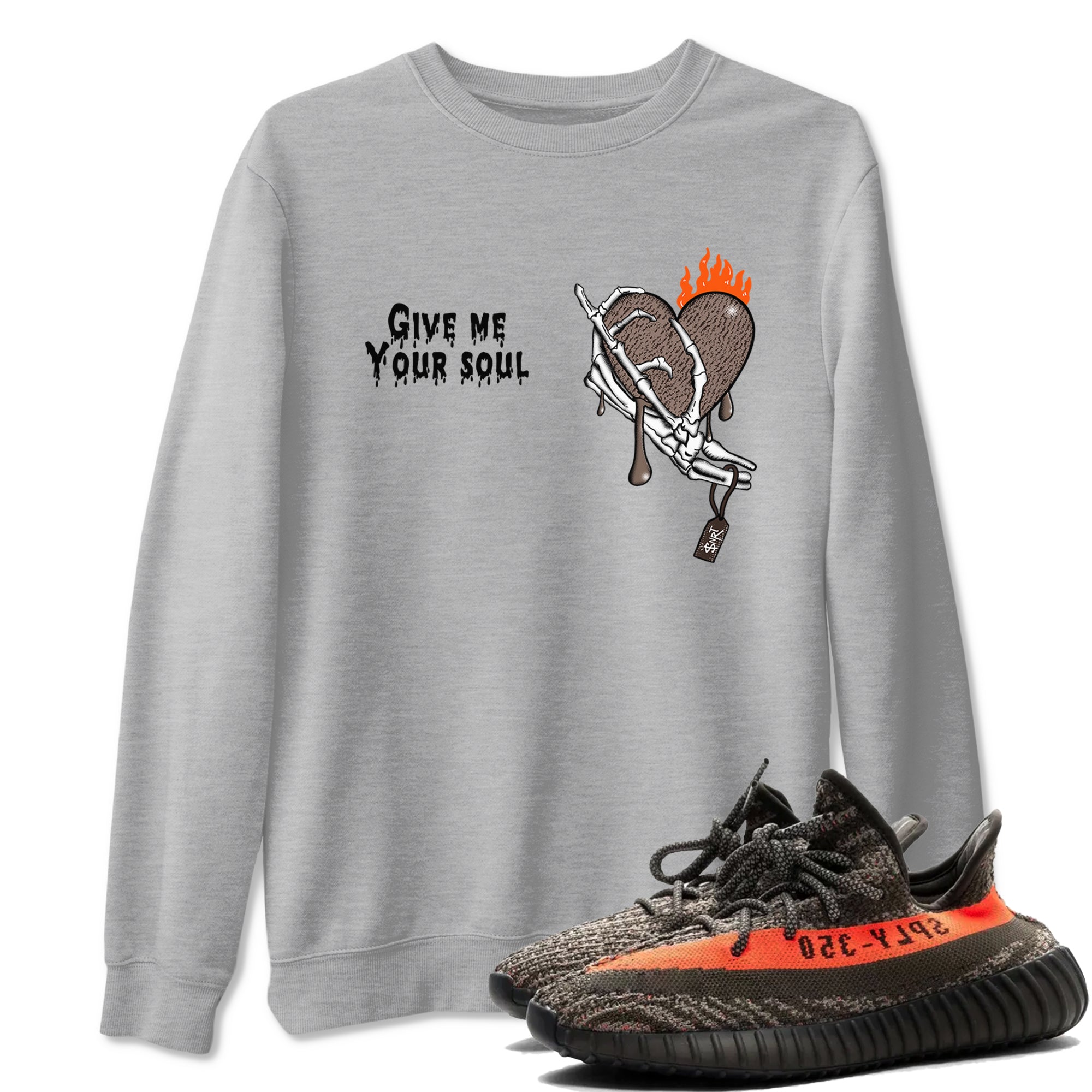 Yeezy 350 Carbon Beluga shirts to match jordans Give Me Your Soul sneaker match tees Yeezy 350 Carbon Beluga match shoes to clothes Drip Gear Zone unisex cotton Heather Grey 1 shirts