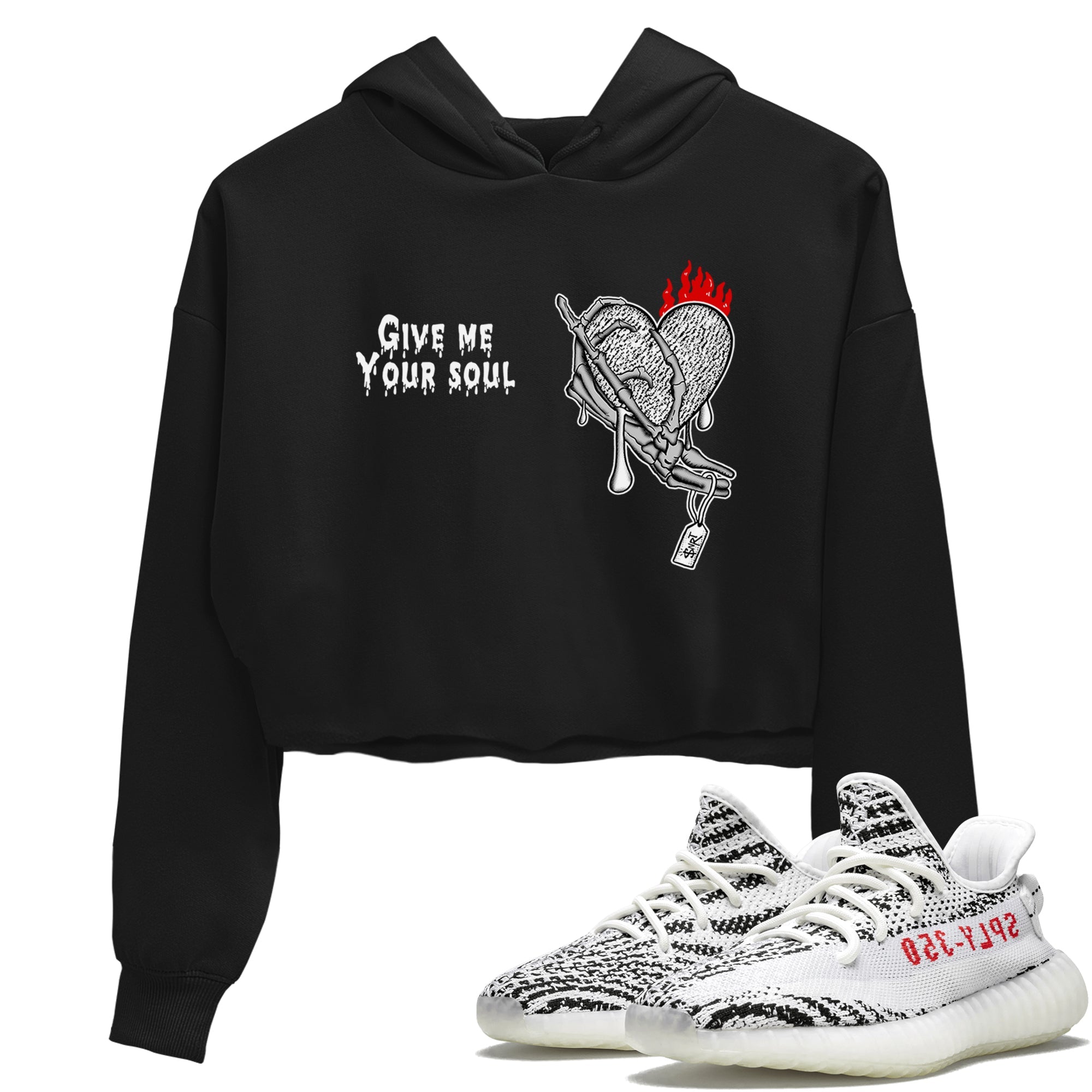 Yeezy 350 Zebra shirts to match jordans Give Me Your Soul sneaker match tees Yeezy 350 Zebra match shoes to clothes Drip Gear Zone unisex cotton Black 1 crop tee