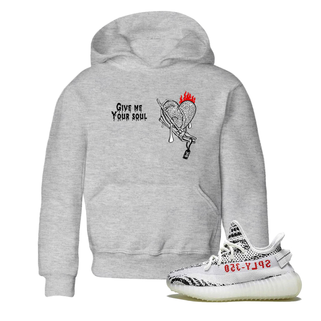 Yeezy 350 Zebra shirts to match jordans Give Me Your Soul sneaker match tees Yeezy 350 Zebra match shoes to clothes Drip Gear Zone Youth Baby Heather Grey 1 tee