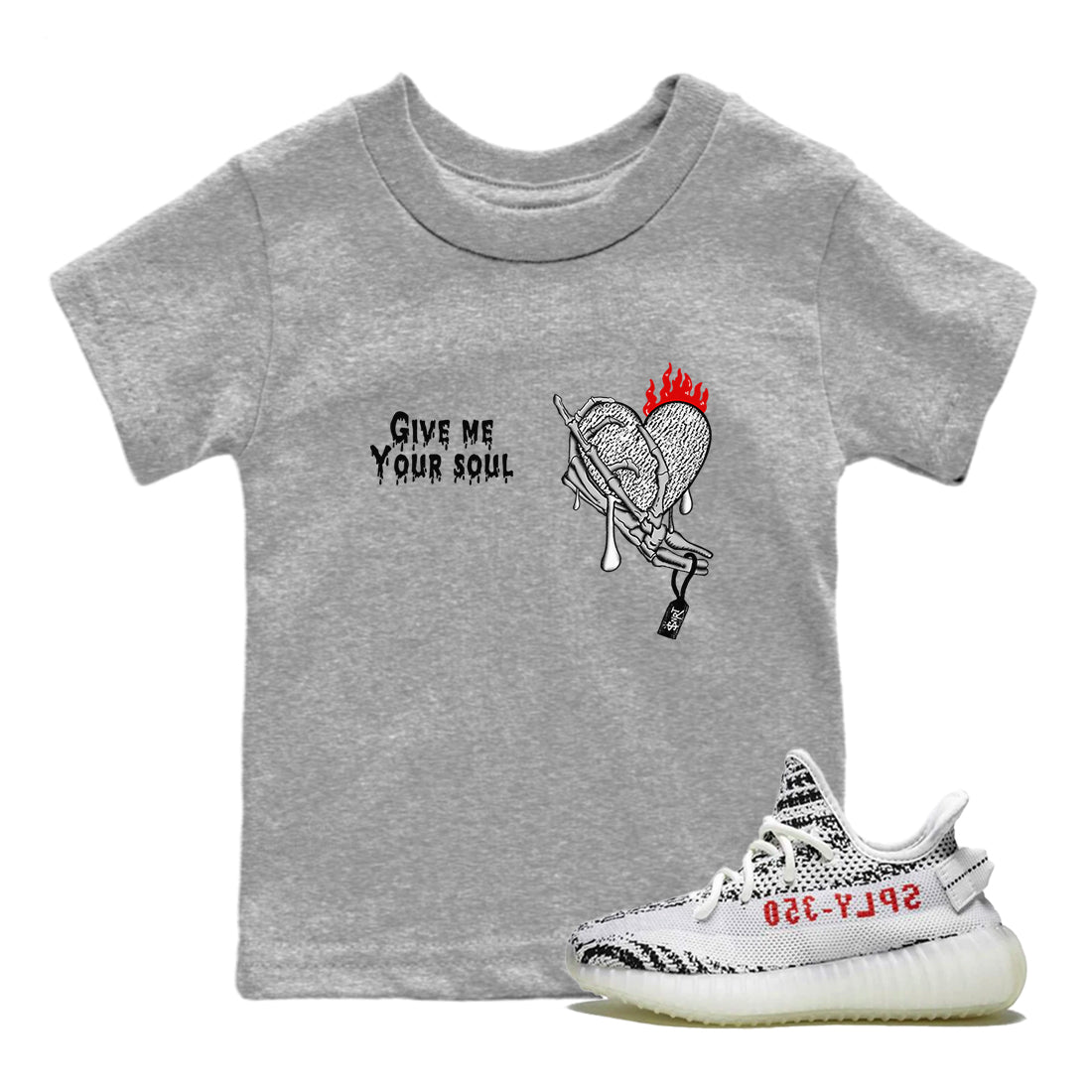 Yeezy 350 Zebra shirts to match jordans Give Me Your Soul sneaker match tees Yeezy 350 Zebra match shoes to clothes Drip Gear Zone Youth Baby Heather Grey 1 tee