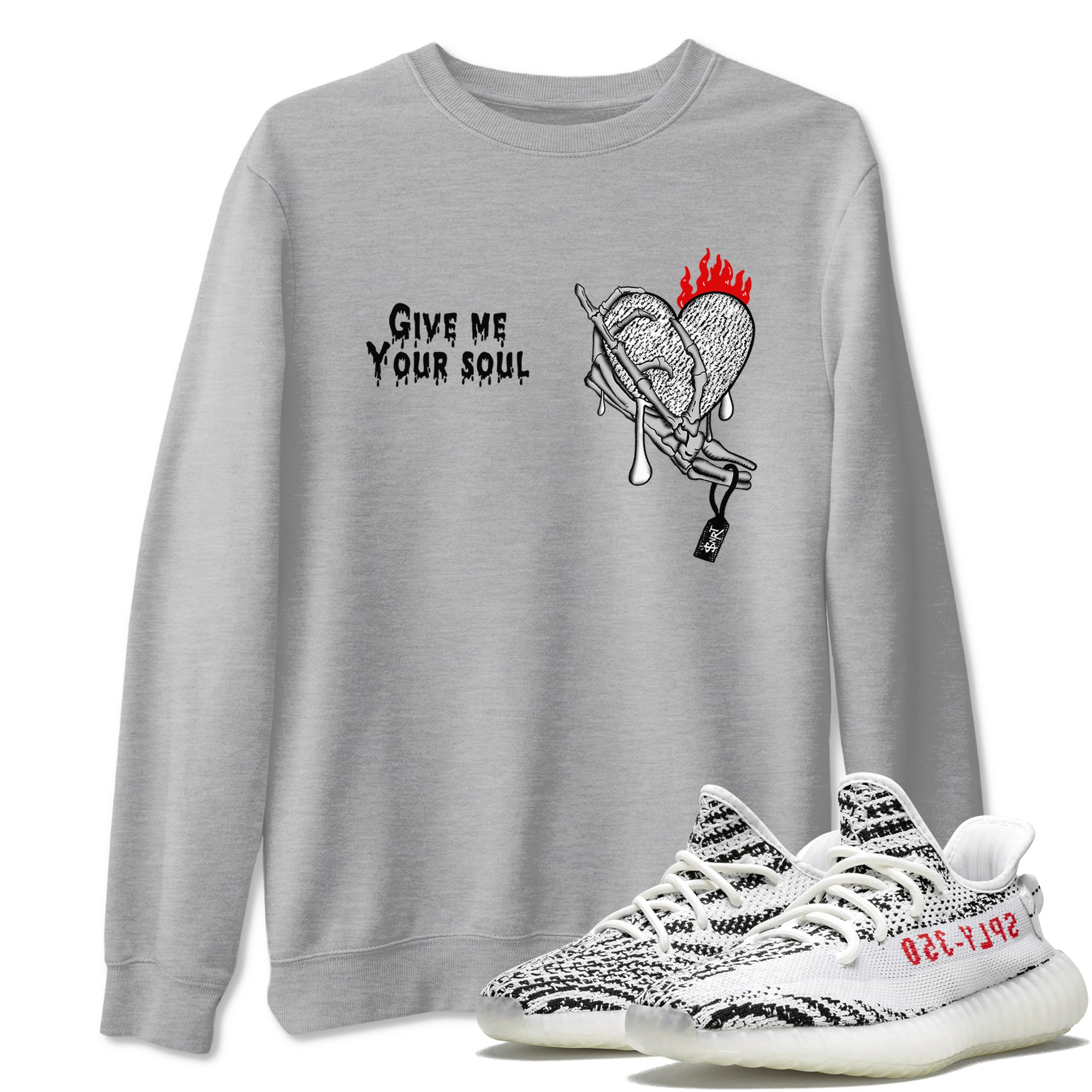 Yeezy 350 Zebra shirts to match jordans Give Me Your Soul sneaker match tees Yeezy 350 Zebra match shoes to clothes Drip Gear Zone unisex cotton Heather Grey 1 shirts