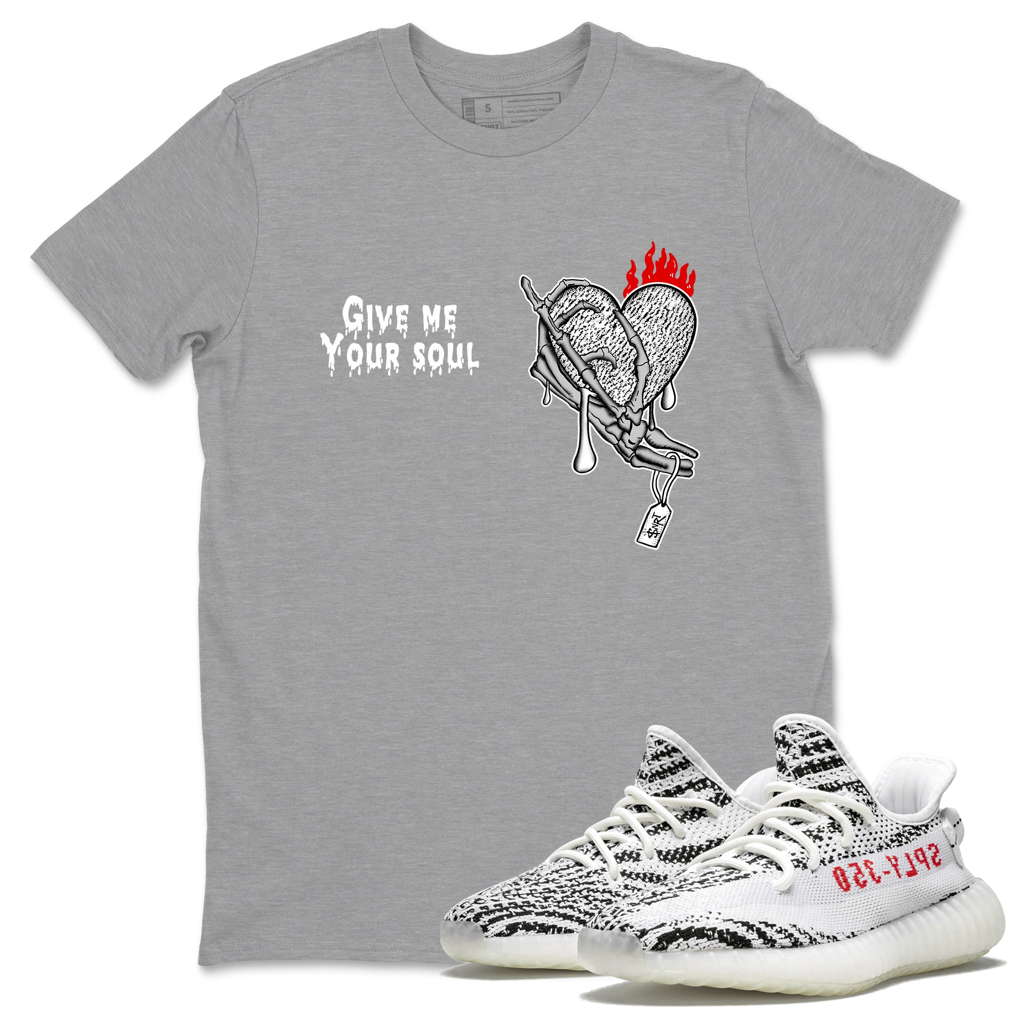 Yeezy 350 Zebra shirts to match jordans Give Me Your Soul sneaker match tees Yeezy 350 Zebra match shoes to clothes Drip Gear Zone unisex cotton Heather Grey 1 shirts