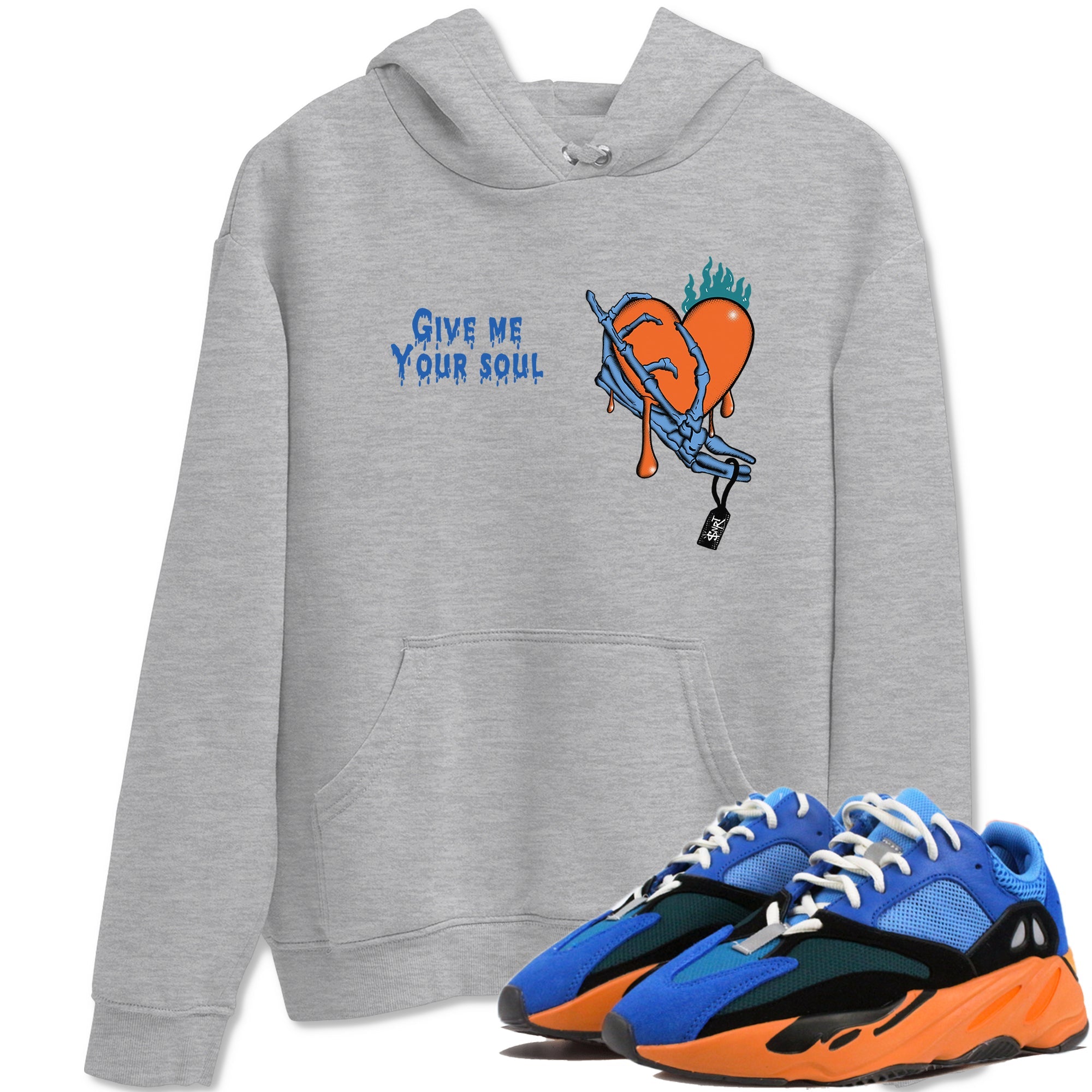 Yeezy 700 Bright Blue shirts to match jordans Give Me Your Soul sneaker match tees Yeezy 700 Bright Blue match shoes to clothes Drip Gear Zone unisex cotton Heather Grey 1 shirts
