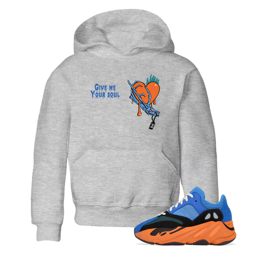 Yeezy 700 Bright Blue shirts to match jordans Give Me Your Soul sneaker match tees Yeezy 700 Bright Blue match shoes to clothes Drip Gear Zone Youth Baby Heather Grey 1 tee