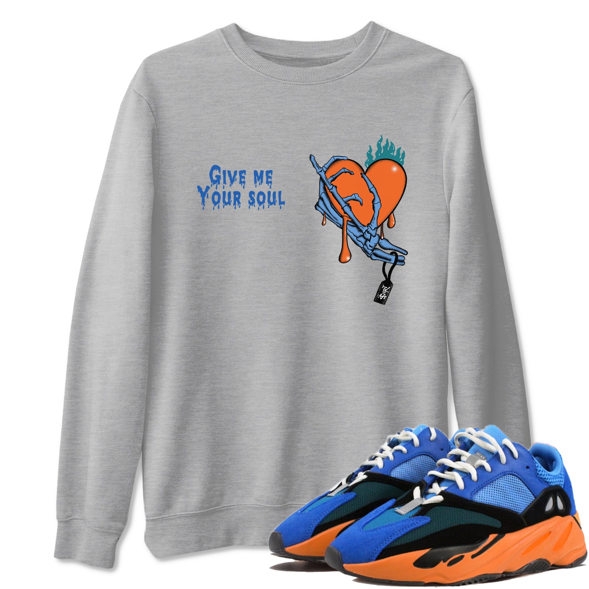 Yeezy 700 Bright Blue shirts to match jordans Give Me Your Soul sneaker match tees Yeezy 700 Bright Blue match shoes to clothes Drip Gear Zone unisex cotton Heather Grey 1 shirts