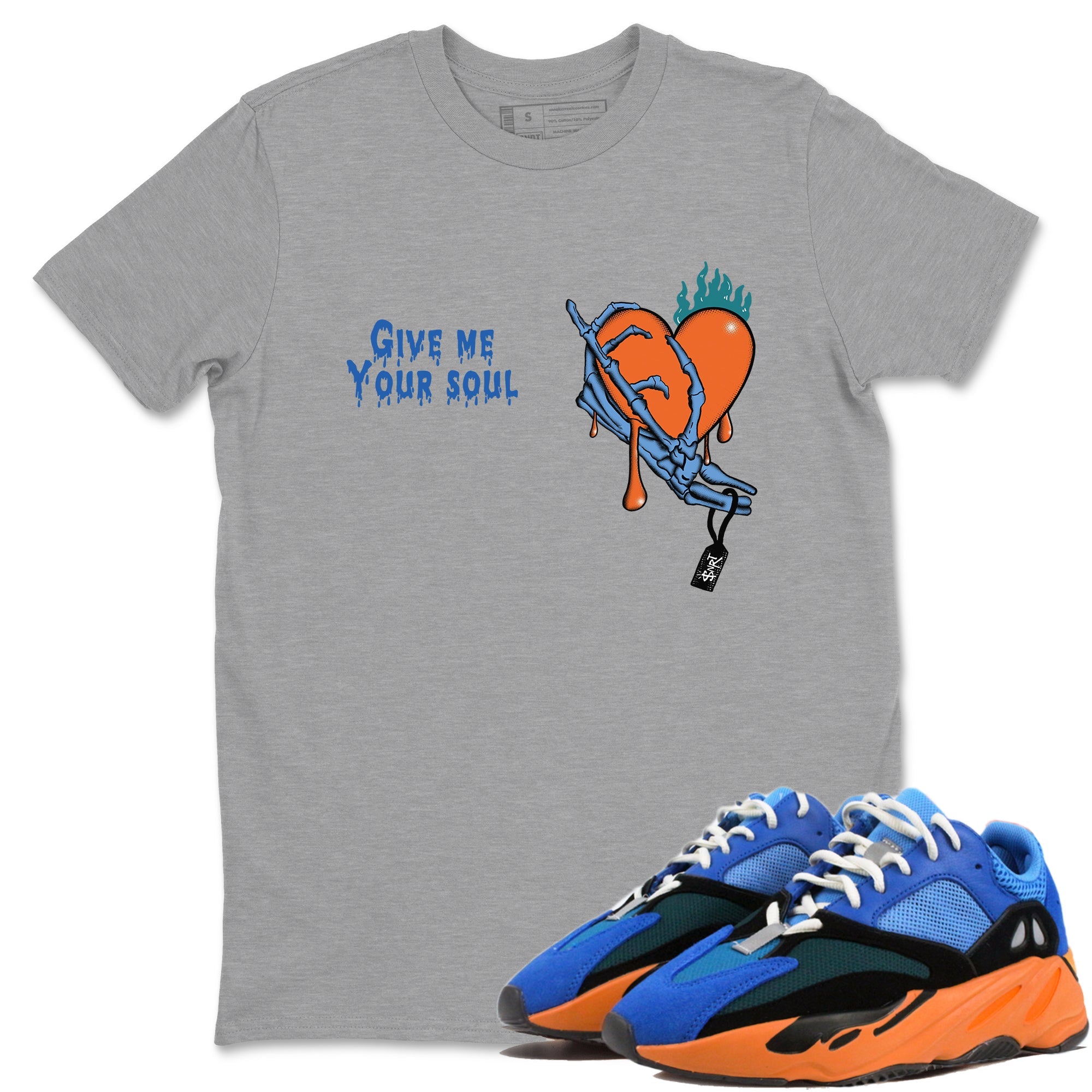 Yeezy 700 Bright Blue shirts to match jordans Give Me Your Soul sneaker match tees Yeezy 700 Bright Blue match shoes to clothes Drip Gear Zone unisex cotton Heather Grey 1 shirts
