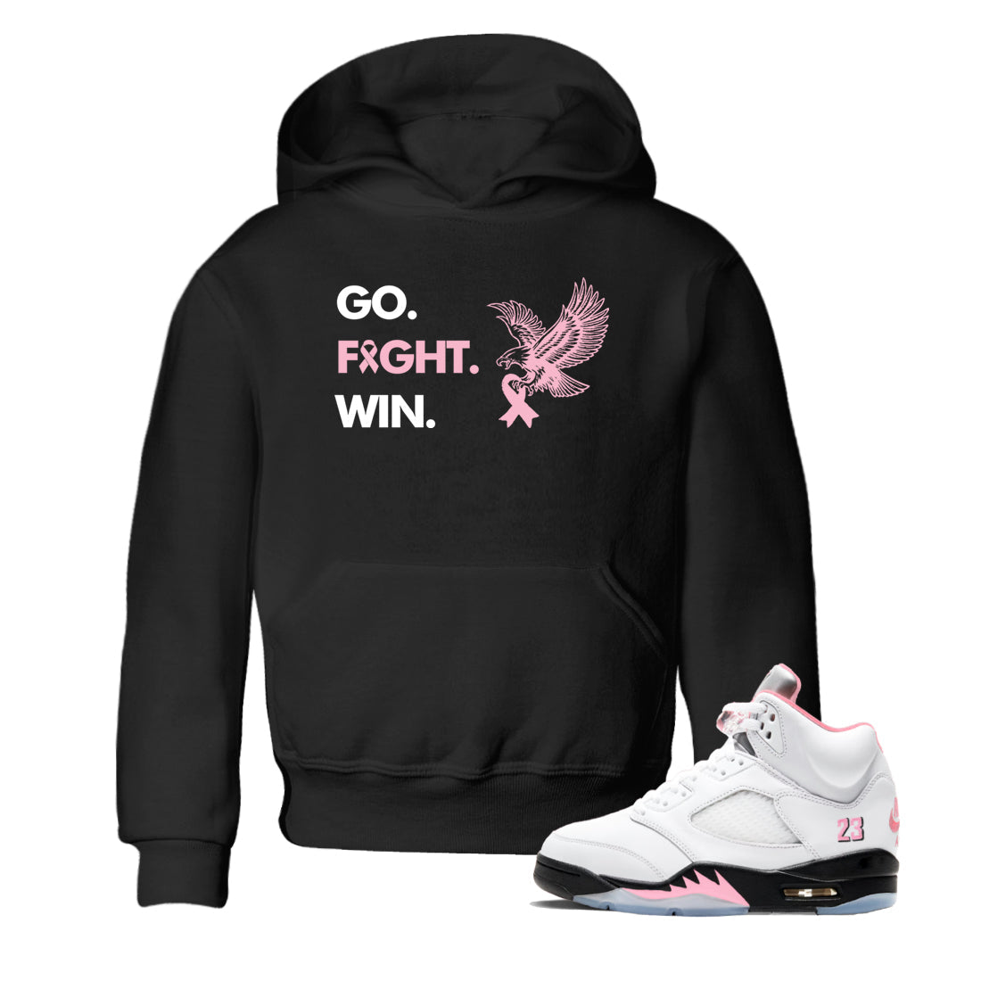 Sneaker Threads  Sneaker Tees To Match Air Jordan 5 Medium Soft Pink  Go Fight Win Youth Graphic Tee Black 1. Perfect for Jordan releases 2025 colorways.