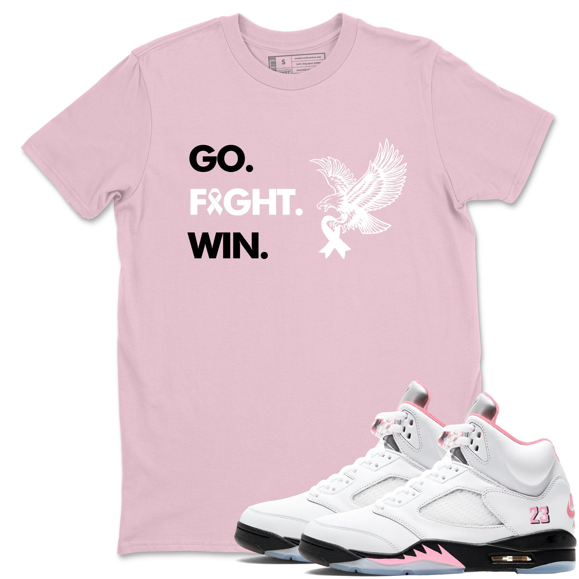 Sneaker Threads  Sneaker Tees To Match Air Jordan 5 Medium Soft Pink  Go Fight Win Graphic Tee Pink 1. Perfect for Jordan releases 2025 colorways.