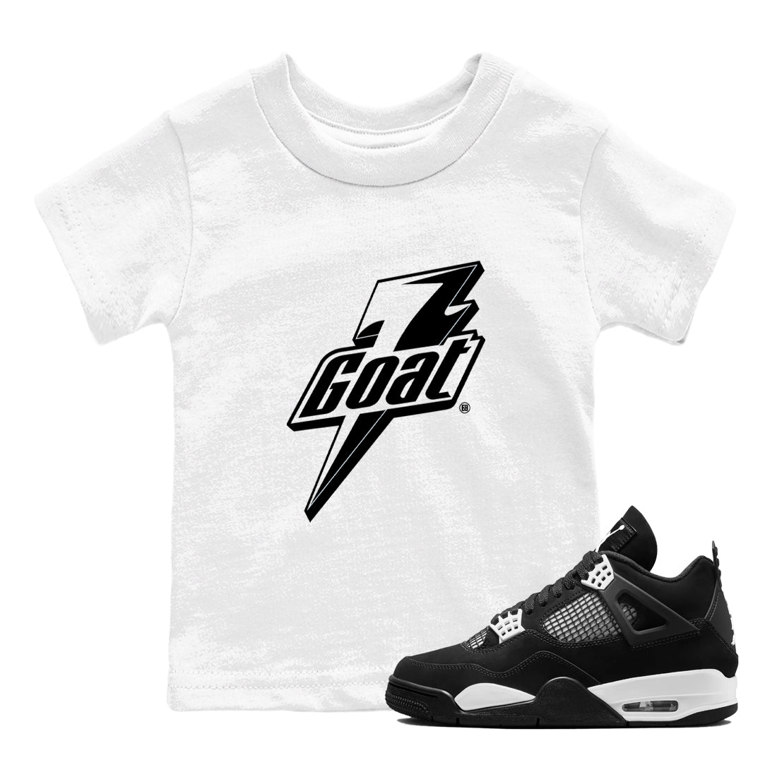 4s White Thunder shirts to match jordans Goat sneaker match tees Air Jordan 4 Retro White Thunder Drip Gear Zone streetwear brand Baby and Youth White 1 cotton tee