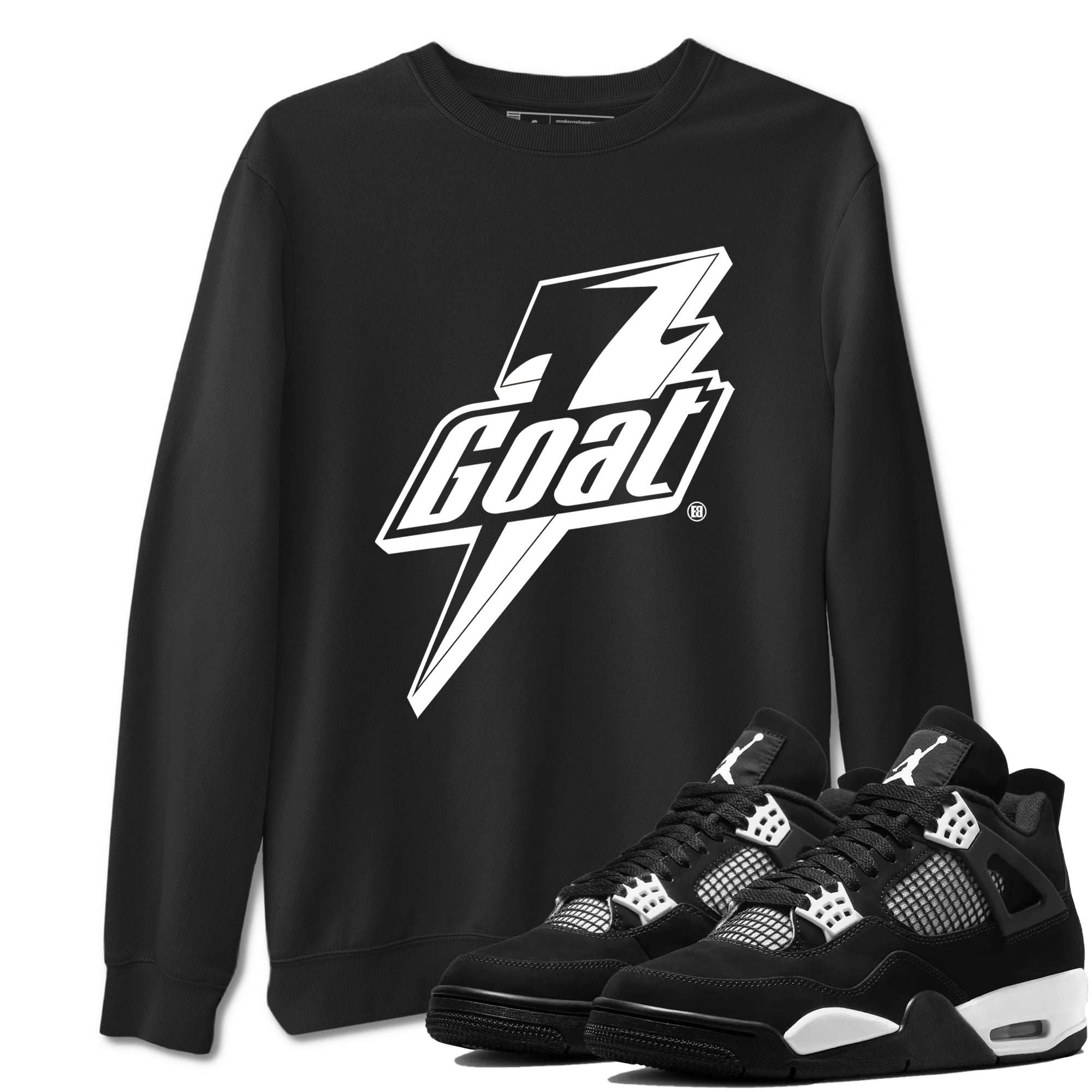 4s White Thunder shirts to match jordans Goat sneaker match tees Air Jordan 4 Retro White Thunder Drip Gear Zone streetwear brand Black 1 unisex cotton tee
