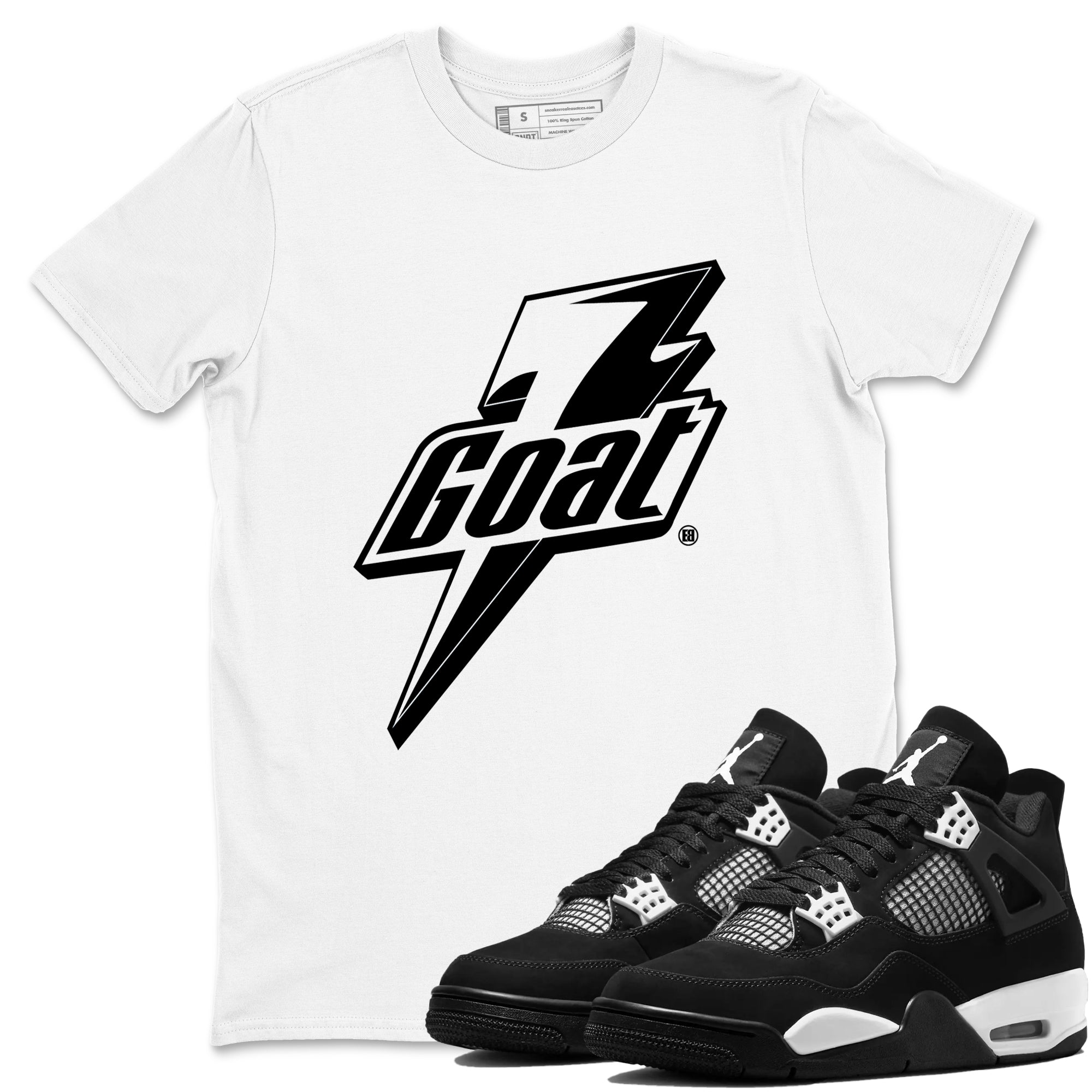 4s White Thunder shirts to match jordans Goat sneaker match tees Air Jordan 4 Retro White Thunder Drip Gear Zone streetwear brand White 1 unisex cotton tee