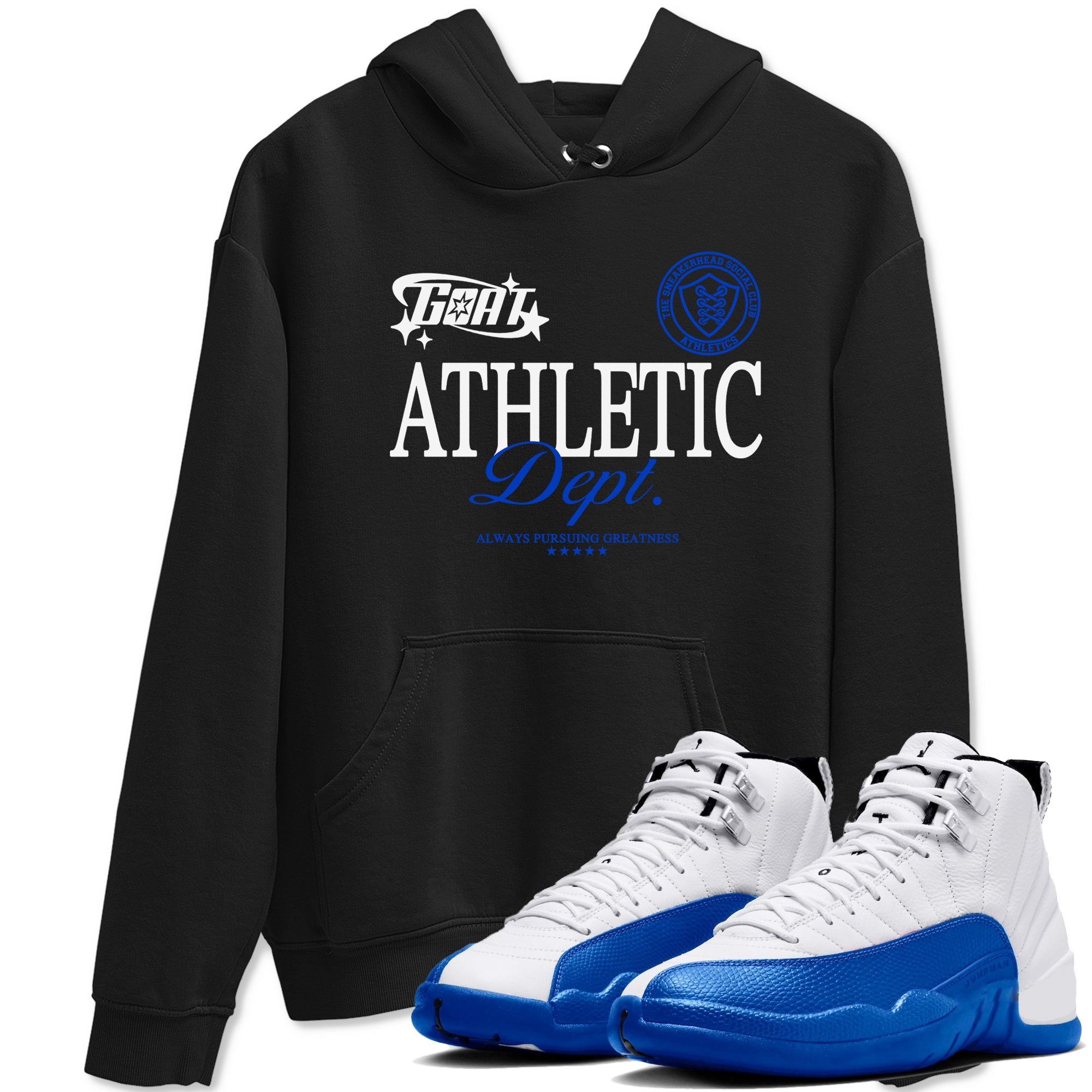 12s Blueberry shirts to match jordans Goat Athletic Dept sneaker match tees Air Jordan 12 Blueberry Drip Gear Zone unisex cotton Black 1 crew neck shirts