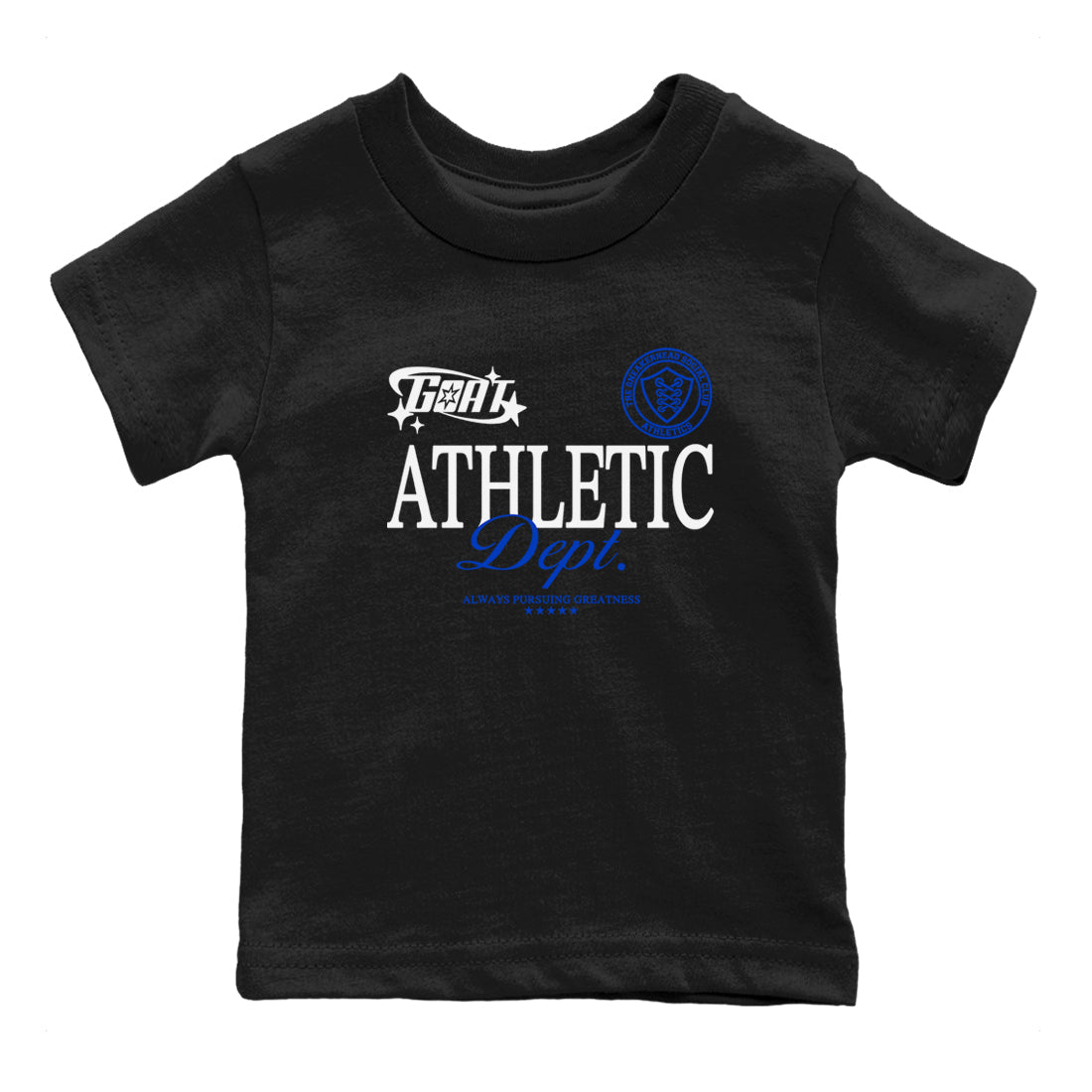 12s Blueberry shirts to match jordans Goat Athletic Dept sneaker match tees Air Jordan 12 Blueberry Drip Gear Zone Youth Baby Black 2 crew neck shirts