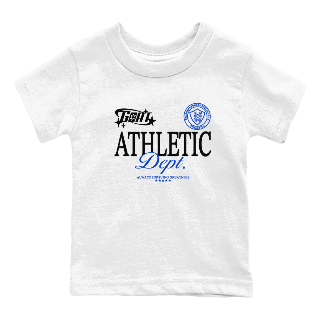 12s Blueberry shirts to match jordans Goat Athletic Dept sneaker match tees Air Jordan 12 Blueberry Drip Gear Zone Youth Baby White 2 crew neck shirts