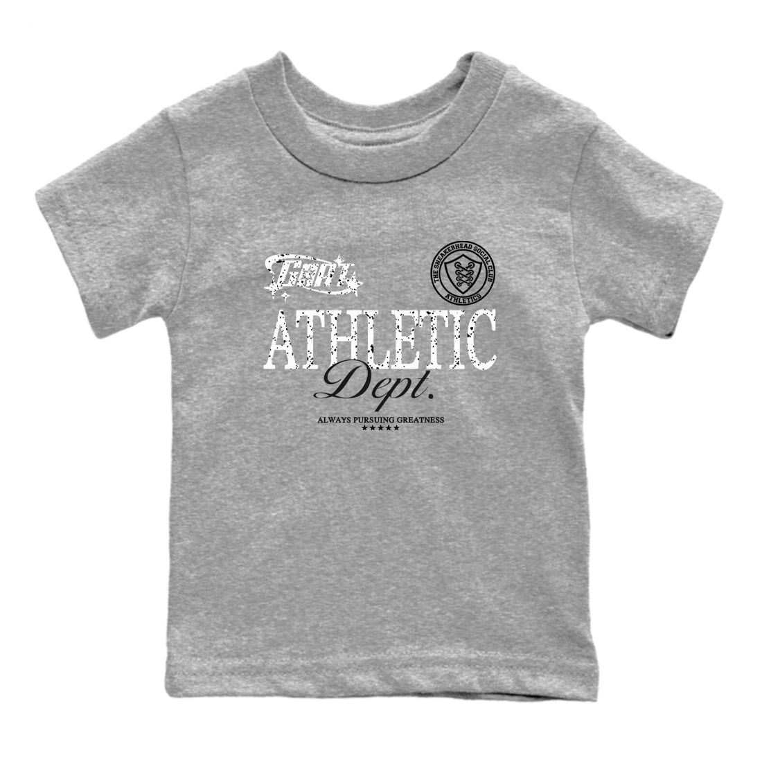 5s White Black shirts to match jordans Goat Athletic Dept sneaker match tees Air Jordan 5 White Black Drip Gear Zone Youth Baby Heather Grey 2 crew neck shirts