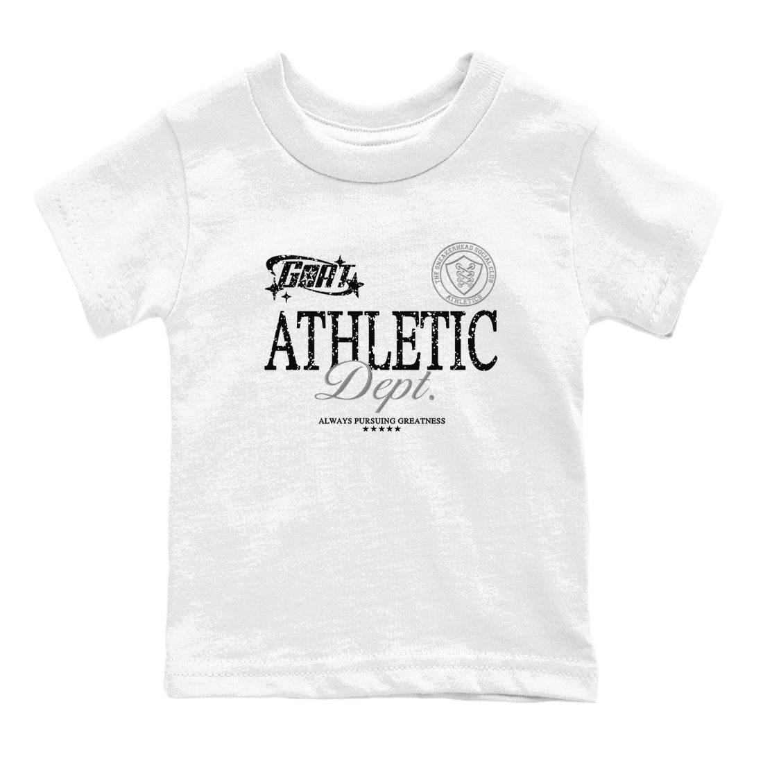 5s White Black shirts to match jordans Goat Athletic Dept sneaker match tees Air Jordan 5 White Black Drip Gear Zone Youth Baby White 2 crew neck shirts