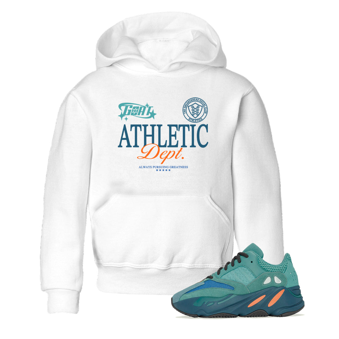 Yeezy 700 Faded Azure shirts to match jordans Goat Athletic Dept sneaker match tees Yeezy 700 Faded Azure match shoes to clothes Drip Gear Zone Youth Baby White 1 tee