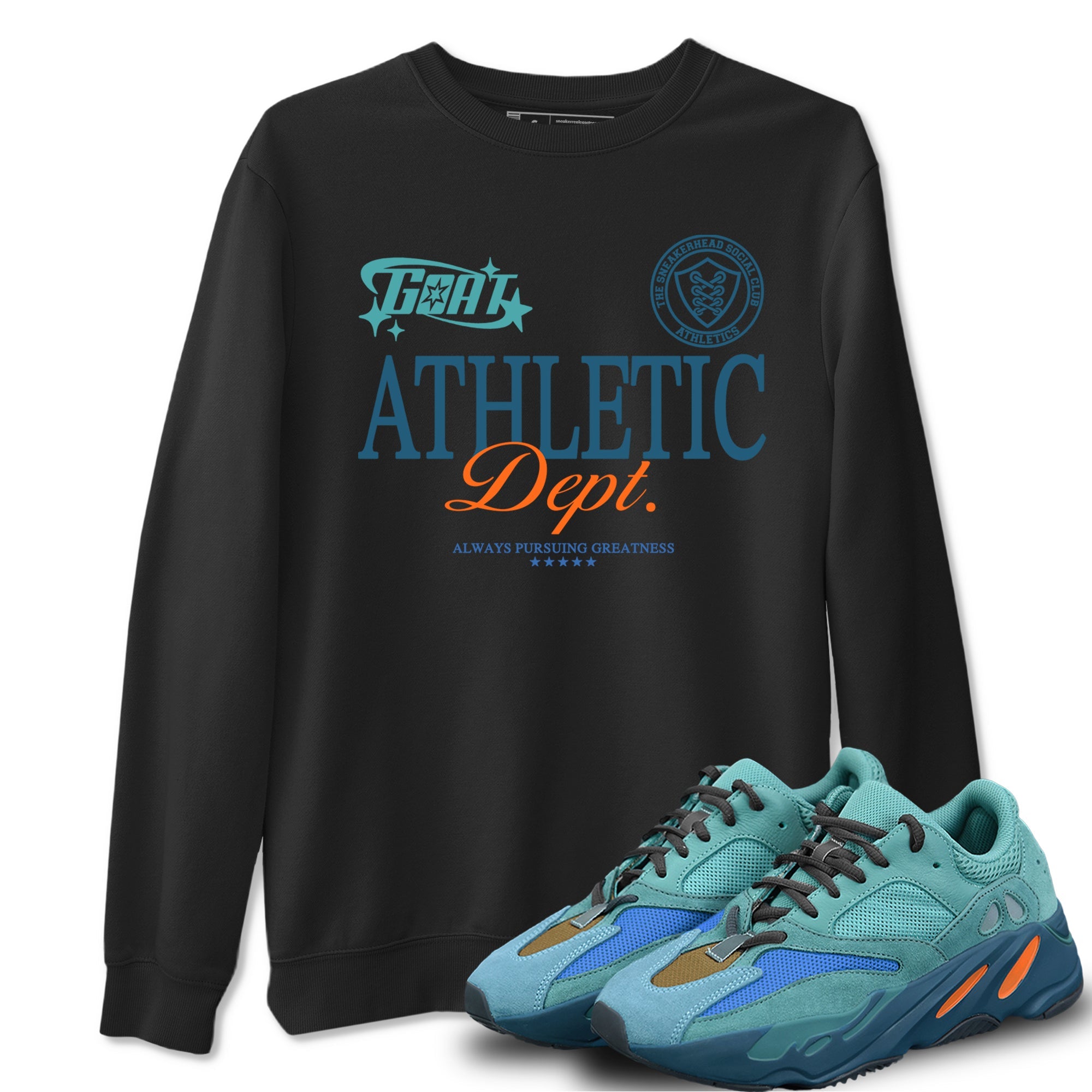 Yeezy 700 Faded Azure shirts to match jordans Goat Athletic Dept sneaker match tees Yeezy 700 Faded Azure match shoes to clothes Drip Gear Zone unisex cotton Black 1 shirts