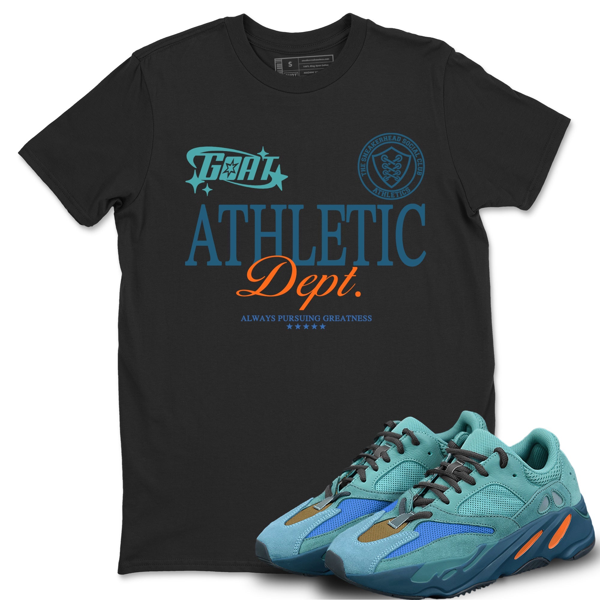 Yeezy 700 Faded Azure shirts to match jordans Goat Athletic Dept sneaker match tees Yeezy 700 Faded Azure match shoes to clothes Drip Gear Zone unisex cotton Black 1 shirts