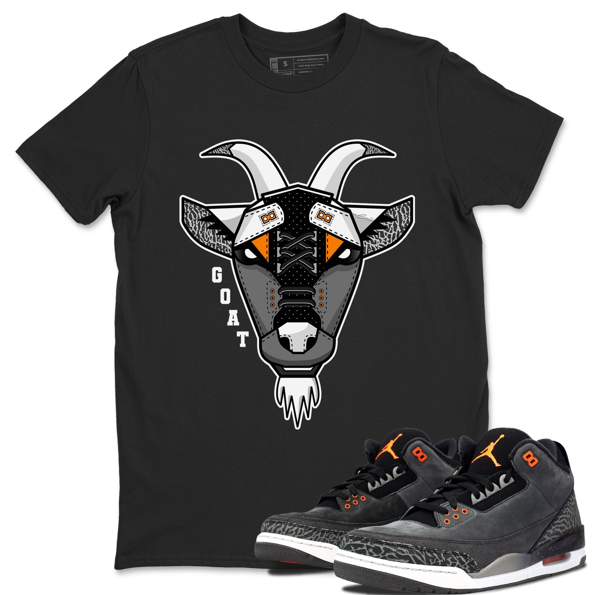 Air Jordan 3 Retro Fear shirt to match jordans Goat Face sneaker tees Air Jordan 3 Fear Drip Gear Zone Sneaker Matching Clothing Brand Unisex Sneaker Tee Black 1 T-Shirt