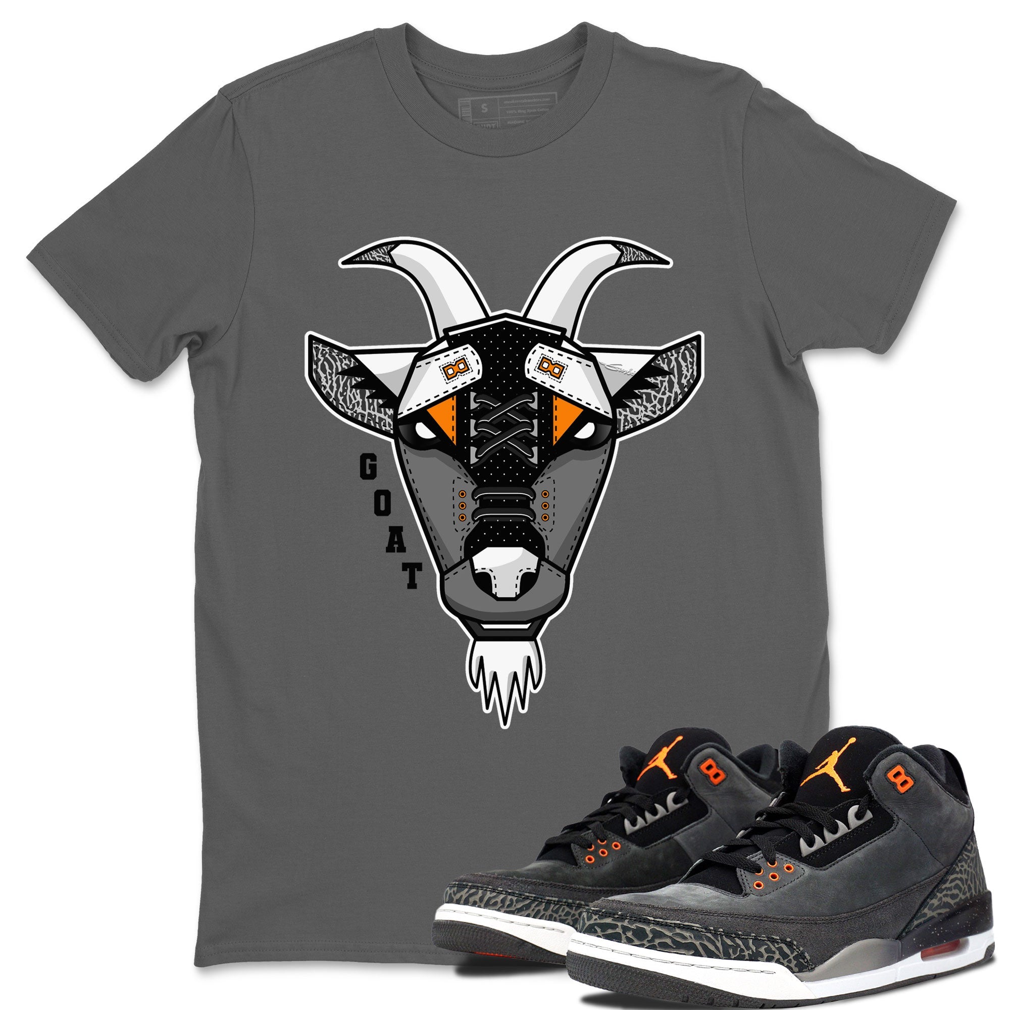 Air Jordan 3 Retro Fear shirt to match jordans Goat Face sneaker tees Air Jordan 3 Fear Drip Gear Zone Sneaker Matching Clothing Brand Unisex Sneaker Tee Cool Grey 1 T-Shirt