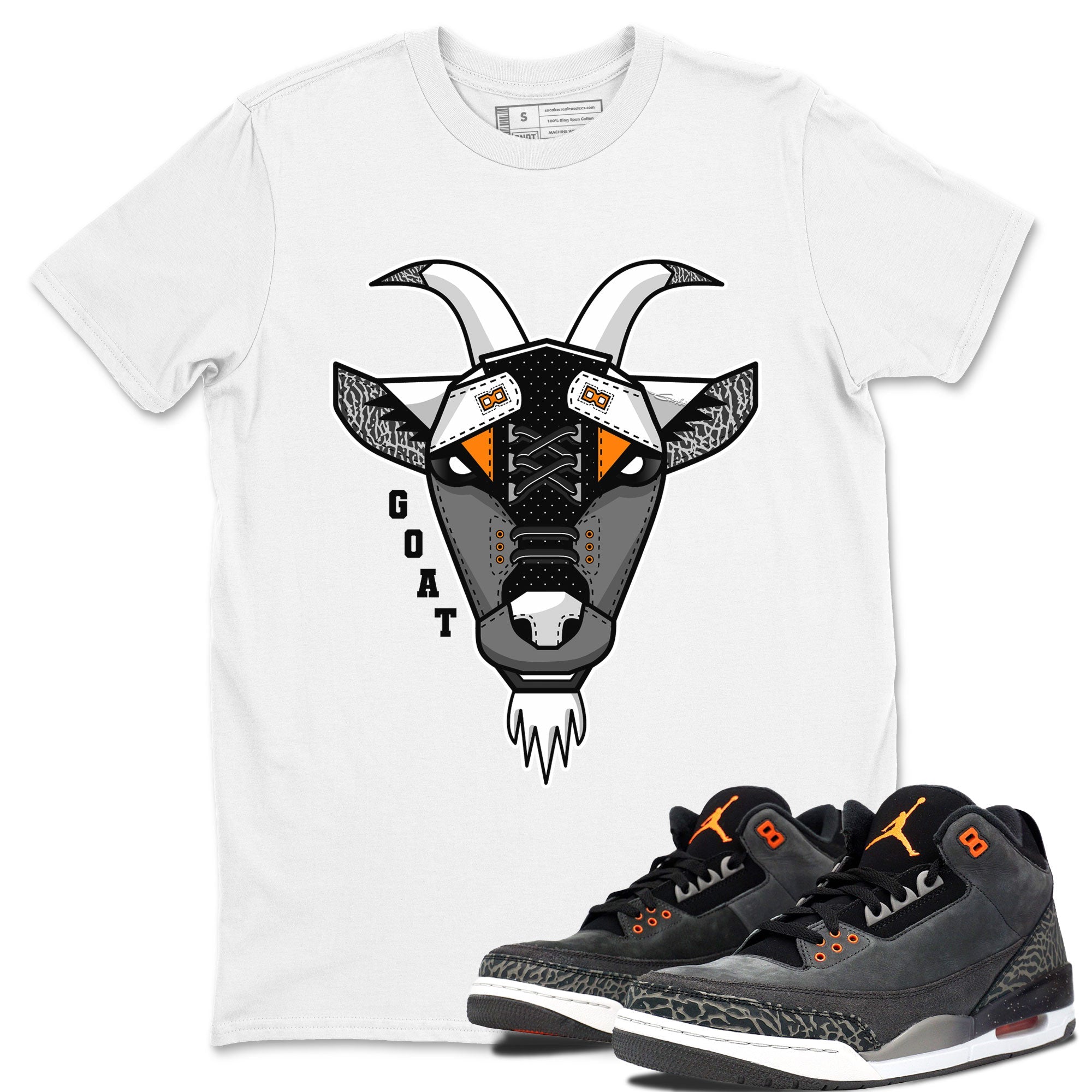 Air Jordan 3 Retro Fear shirt to match jordans Goat Face sneaker tees Air Jordan 3 Fear Drip Gear Zone Sneaker Matching Clothing Brand Unisex Sneaker Tee White 1 T-Shirt