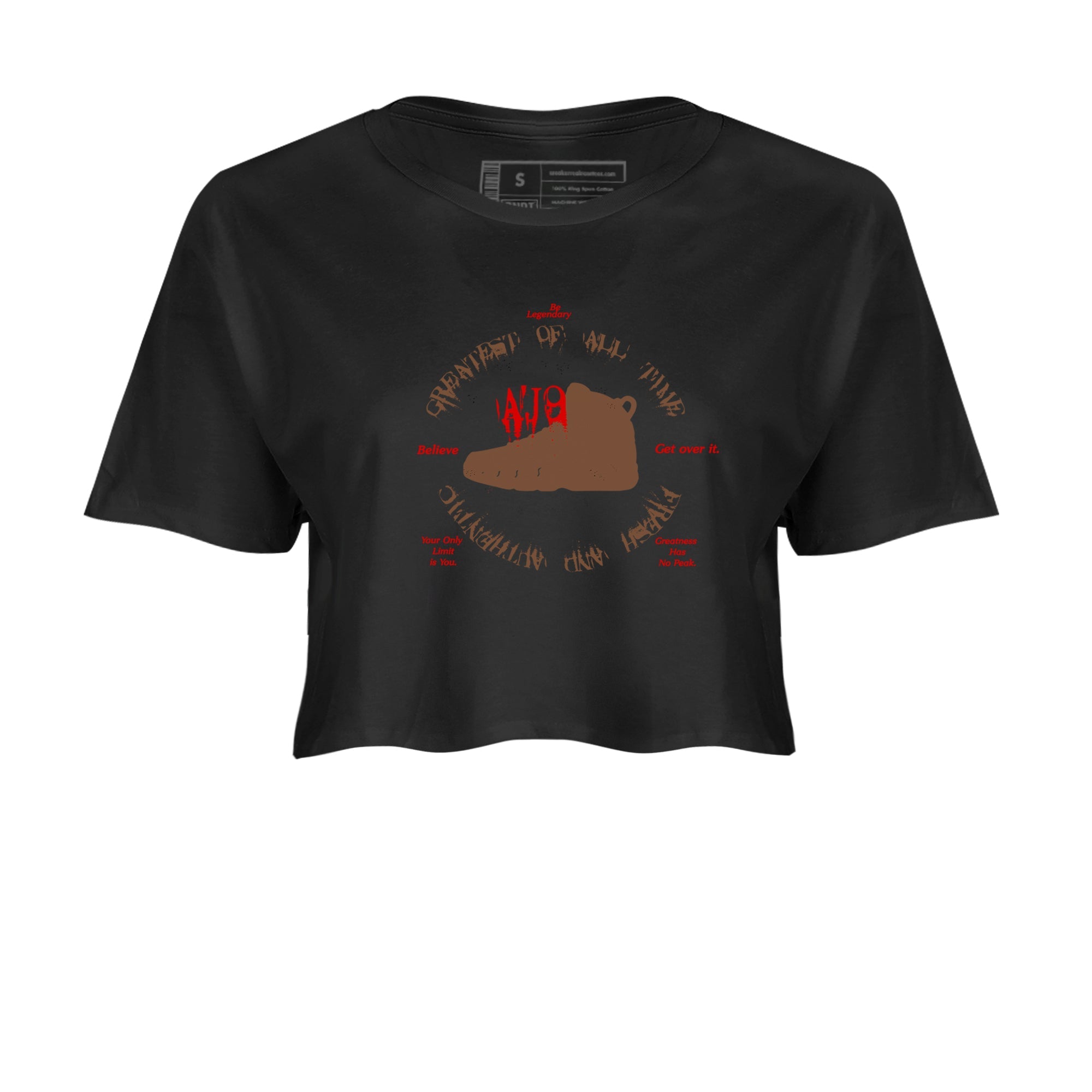 9s Olive shirts to match jordans Goat Kick sneaker match tees Air Jordan 9 Olive match shoes to clothes Drip Gear Zone unisex cotton Black 2 crop tee