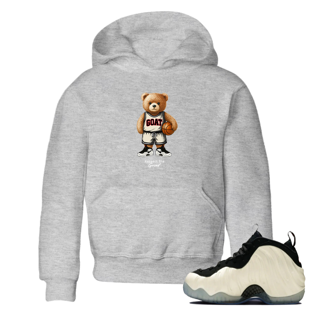 Sneaker Threads  Sneaker Tees To Match Air Foamposite One Pearl  GOAT Mode Youth Graphic Tee Heather Grey 1. Perfect for Jordan releases 2025 colorways.