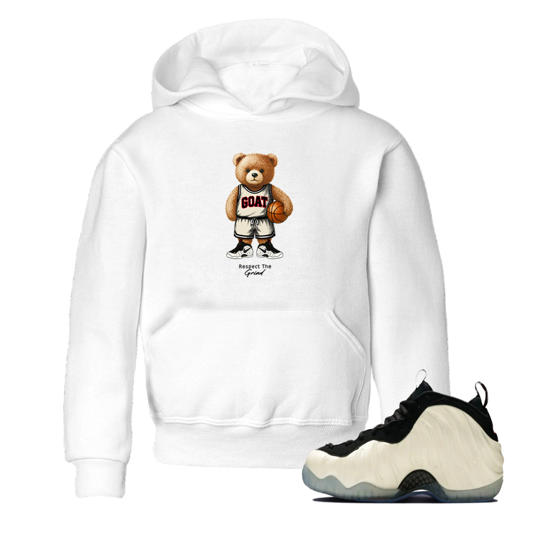 Sneaker Threads  Sneaker Tees To Match Air Foamposite One Pearl  GOAT Mode Youth Graphic Tee White 1. Perfect for Jordan releases 2025 colorways.