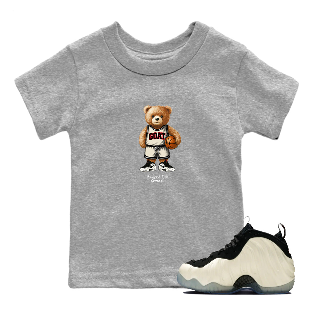 Sneaker Threads  Sneaker Tees To Match Air Foamposite One Pearl  GOAT Mode Youth Graphic Tee Heather Grey 1. Perfect for Jordan releases 2025 colorways.